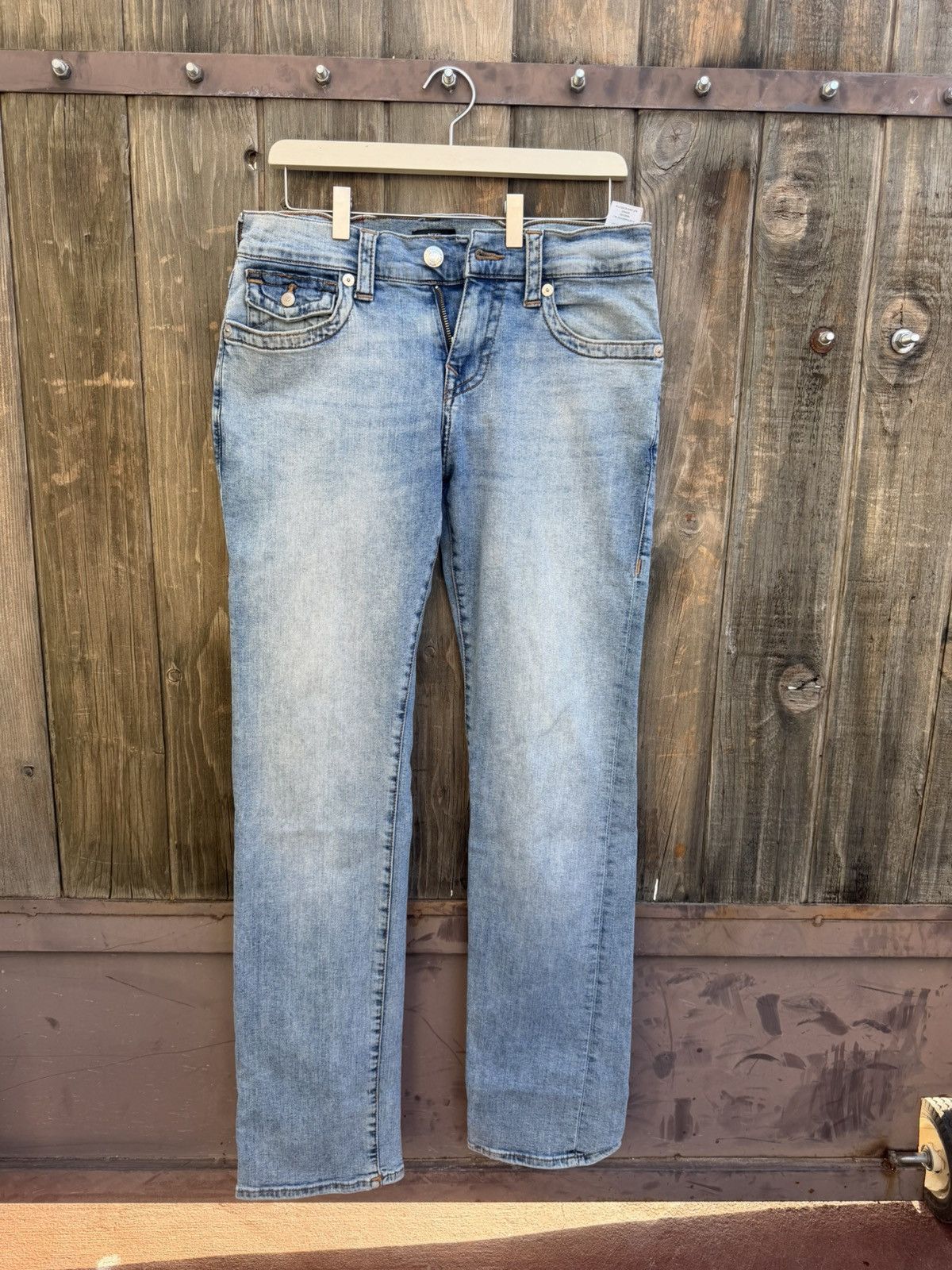 True Religion True Religion Ricky Relaxed Straight Jeans Size US 30 / EU 46 - 2 Thumbnail