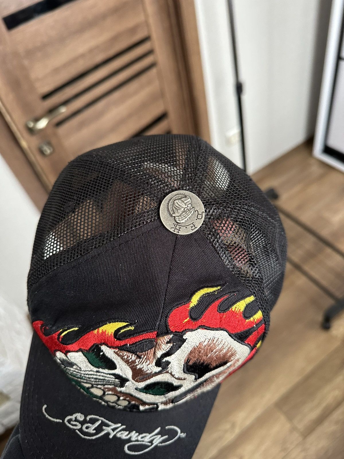 Ed Hardy Ed Hardy Christian Audigier Y2K Cap Hat Vintage Skull Print Size ONE SIZE - 8 Thumbnail