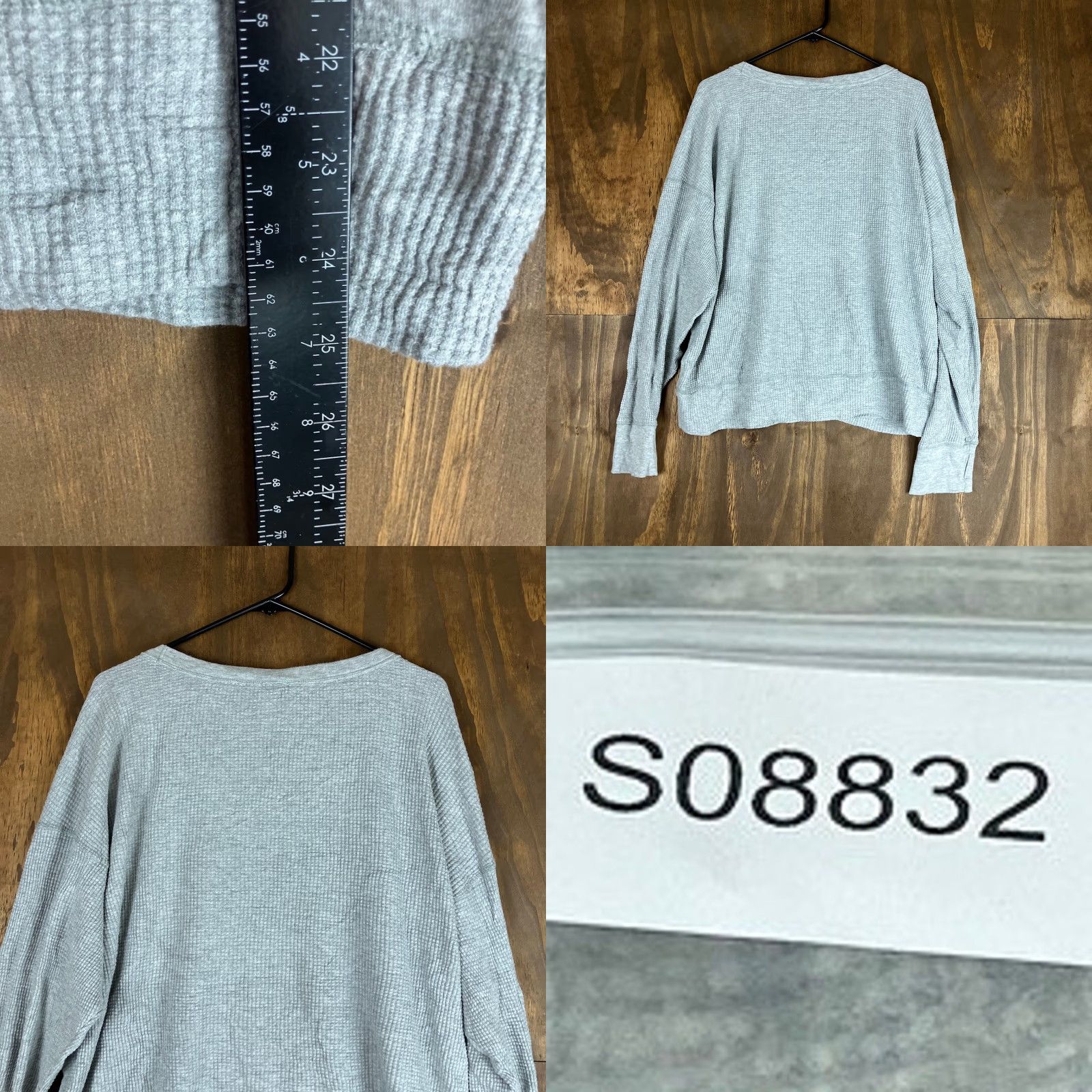 Vintage Aerie OFFLINE Shirt Gray Waffle Scoop V Neck Long Sleeve Medium Womens Size M / US 6-8 / IT 42-44 - 8 Thumbnail