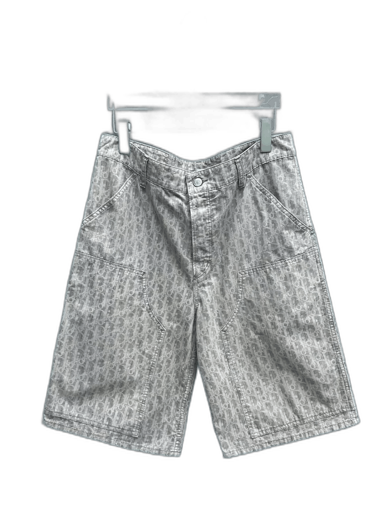 Dior DIOR Logo Print Cotton Denim Shorts for Men Size US 31 - 1 Thumbnail