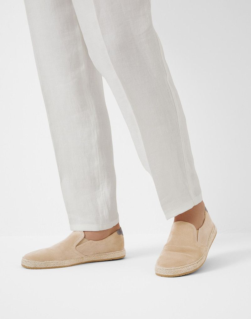Brunello Cucinelli o1la1rc1a0326 Washed Suede Slip-Ons in Beige Size US 10 / EU 43 - 2 Thumbnail