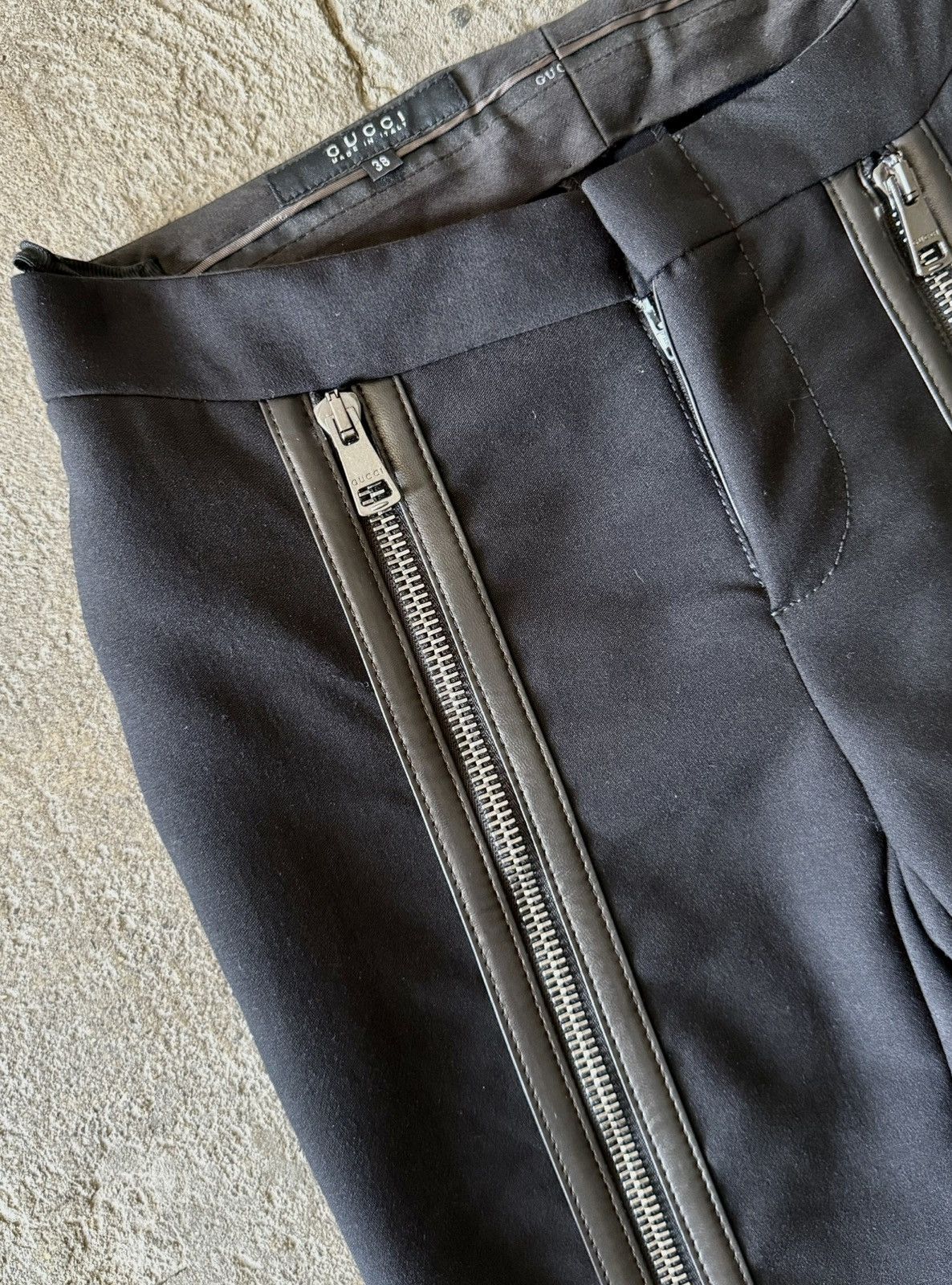 Gucci Gucci - Tom Ford - FW2001 - Zippered Leather Pants Size 26" / US 2 / IT 38 - 5 Thumbnail