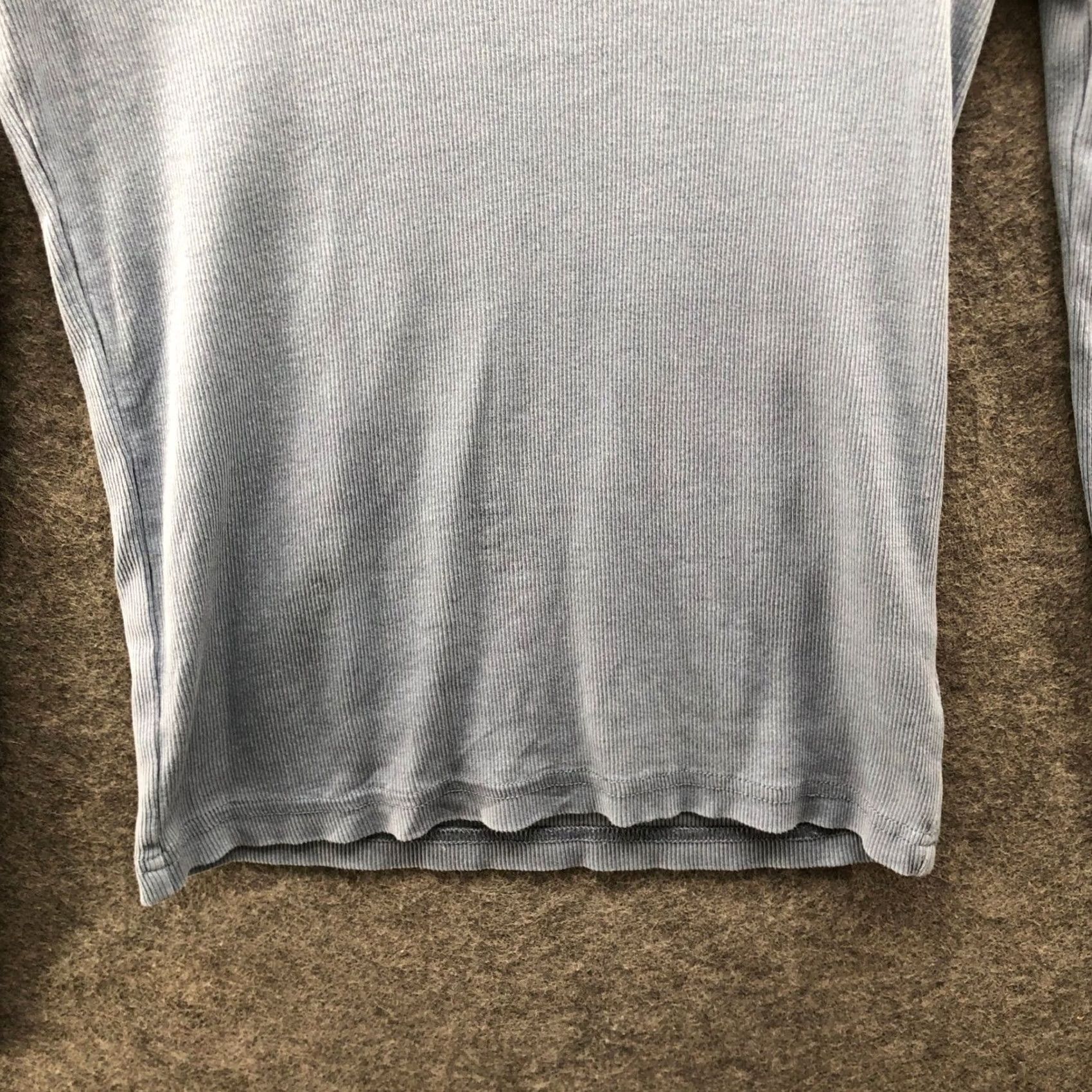 Zara Zara Ribbed Long Sleeve T-Shirt Womens S Blue Crewneck Sunwashed Faded Mineral Cotton Blend Knit Size S / US 4 / IT 40 - 4 Thumbnail