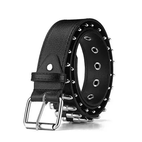 Indigo × Japanese Brand Belts Punk Black Belt Size ONE SIZE - 2 Thumbnail
