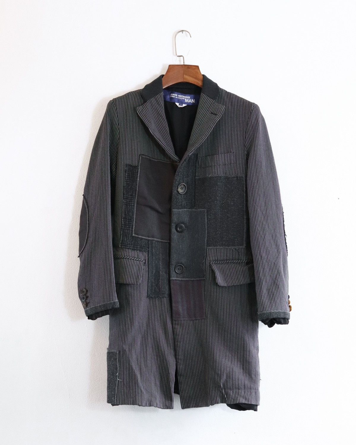 Wool Coat Patchwork Coat Long Japanese Jacket Junya Watanabe AD13
