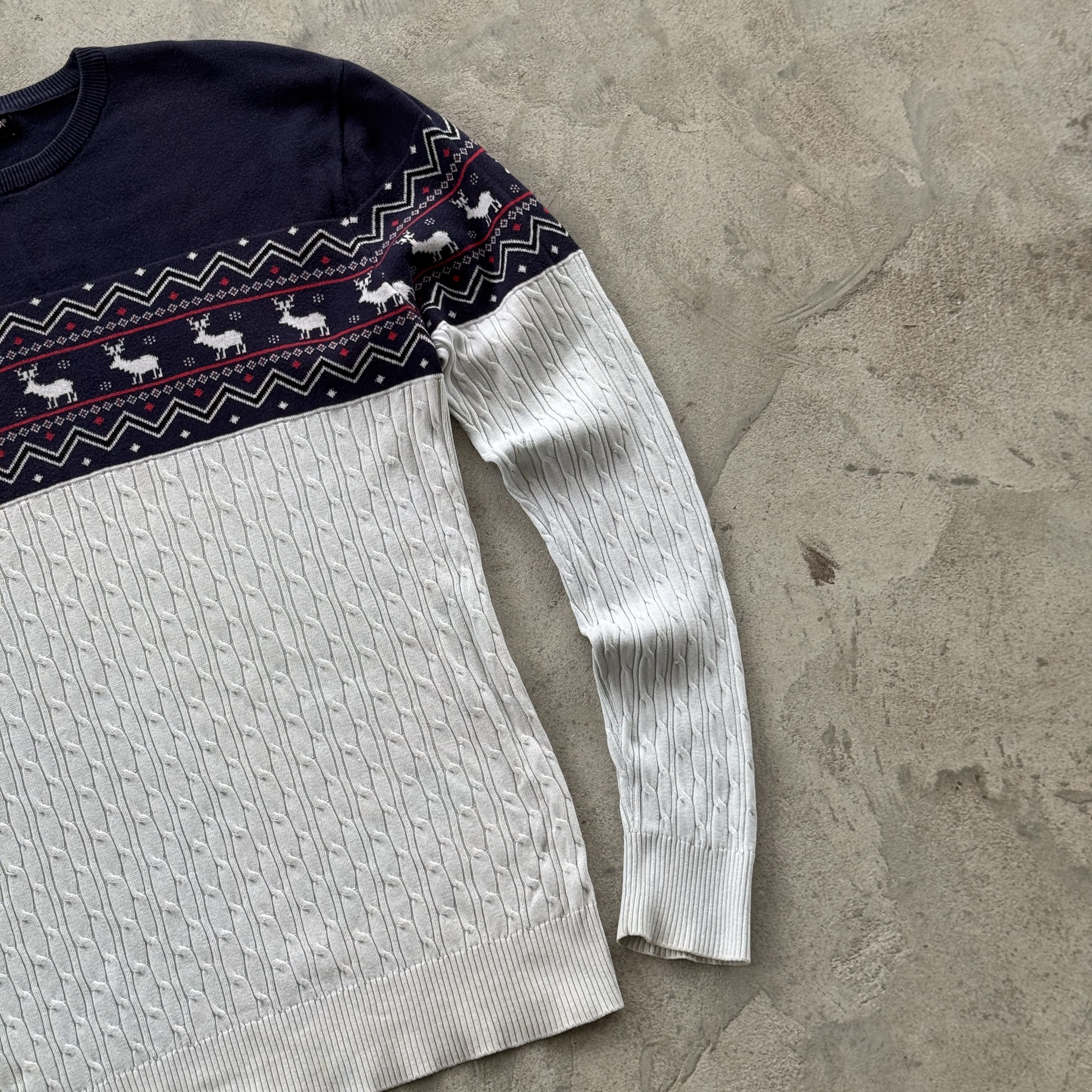 Dolce & Gabbana Dolce & Gabbana Reindeer Fair Isle Cable Knit Sweater Italy Size US M / EU 48-50 / 2 - 2 Thumbnail