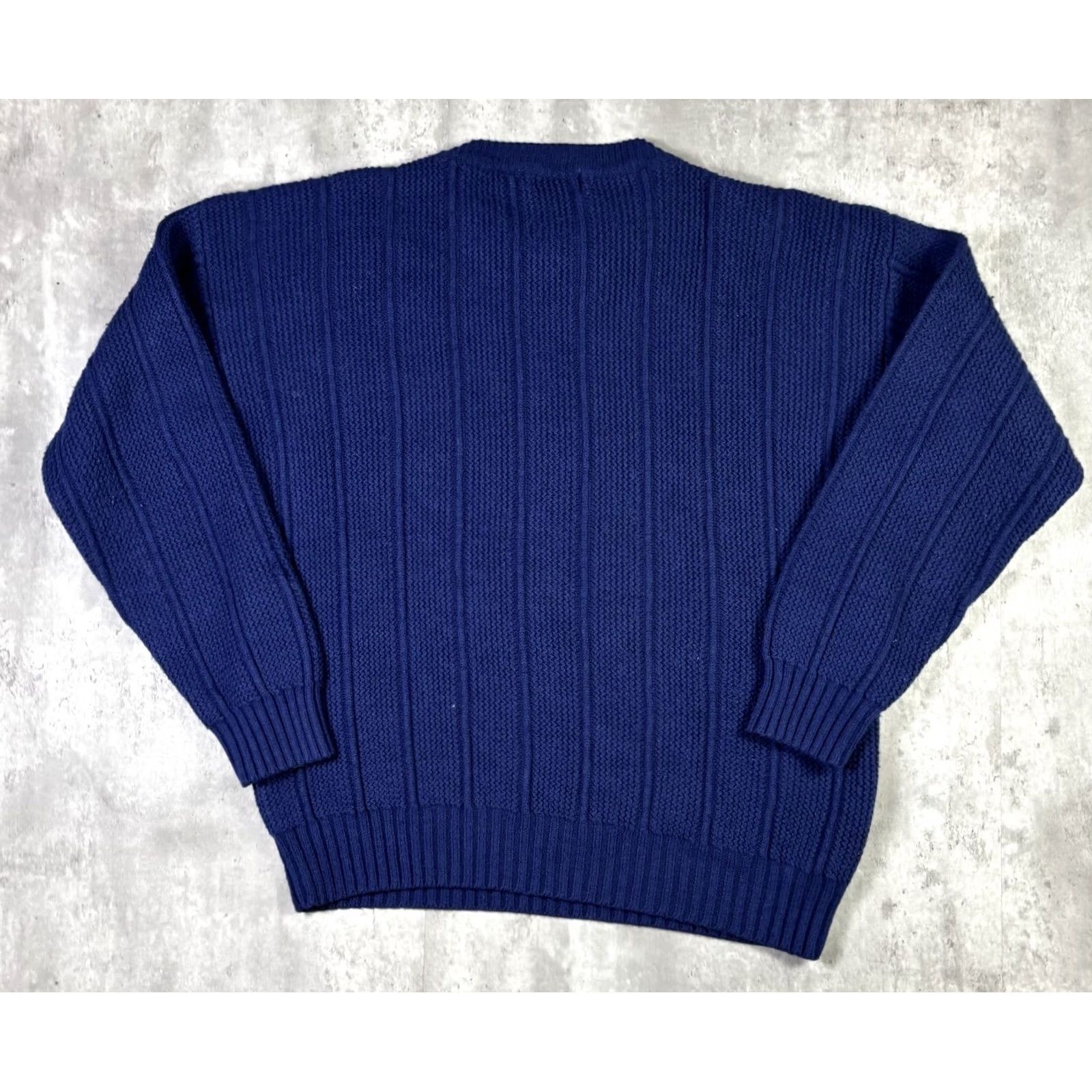 Vintage VINTAGE 90s Chunky-Knit Blue Pullover Crewneck Sweater Adult XL 100% Acrylic Size US XL / EU 56 / 4 - 2 Thumbnail