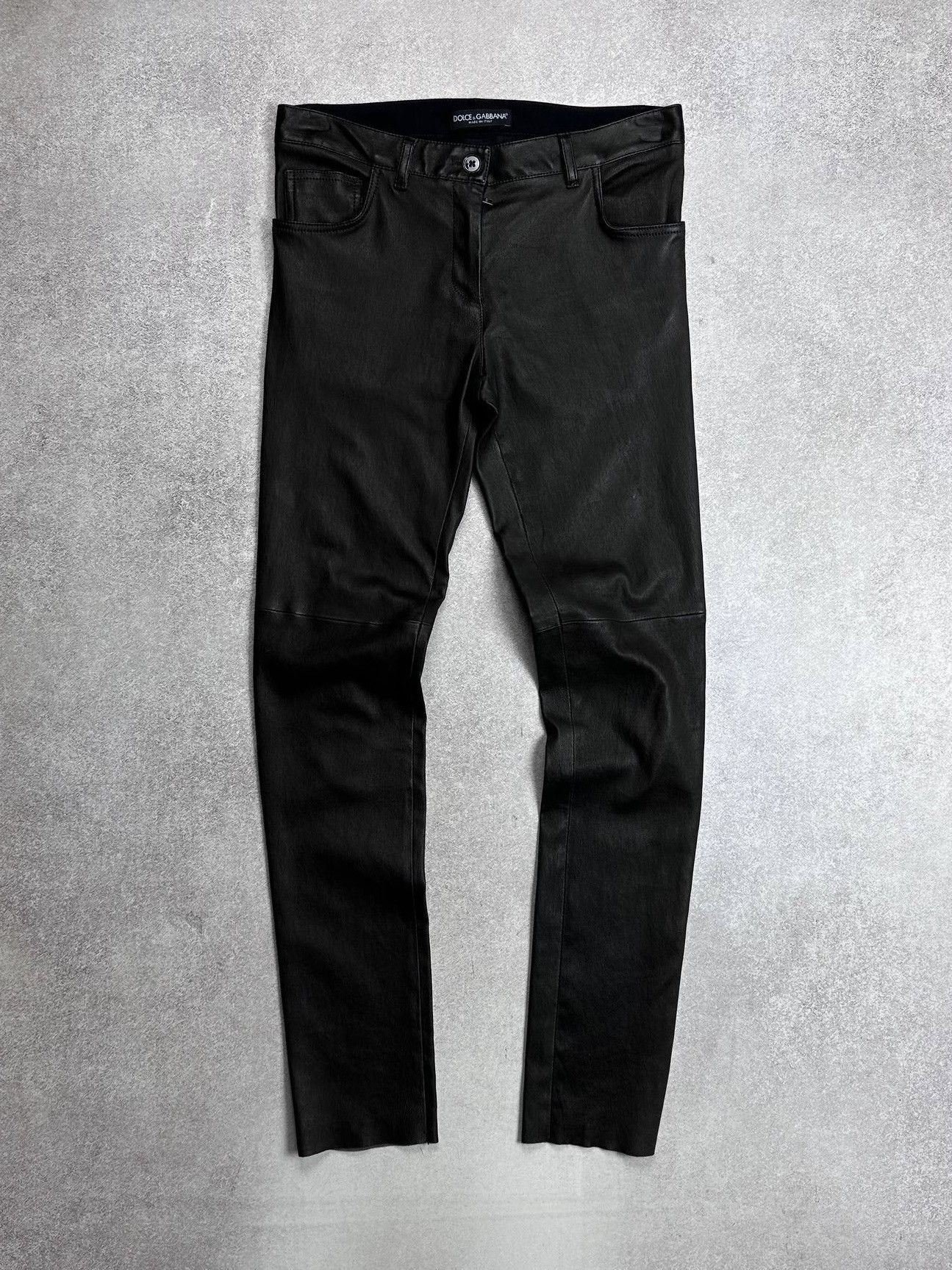 Dolce & Gabbana Dolce & Gabbana Womans Genuine Leather Pants Rare Size 27" / US 4 / IT 40 - 3 Thumbnail
