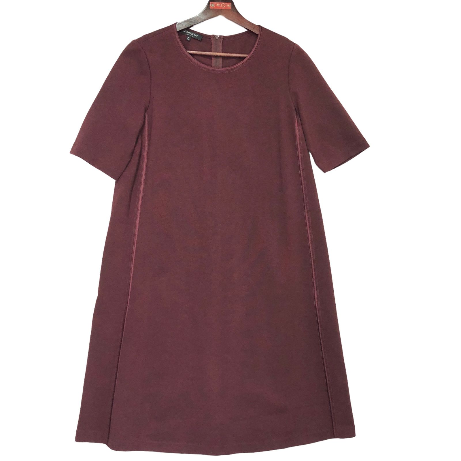 Lafayette 148 Lafayette 148 Size M Dress Shift Burgundy Back Zip Ponte Size M / US 6-8 / IT 42-44 - 10 Thumbnail