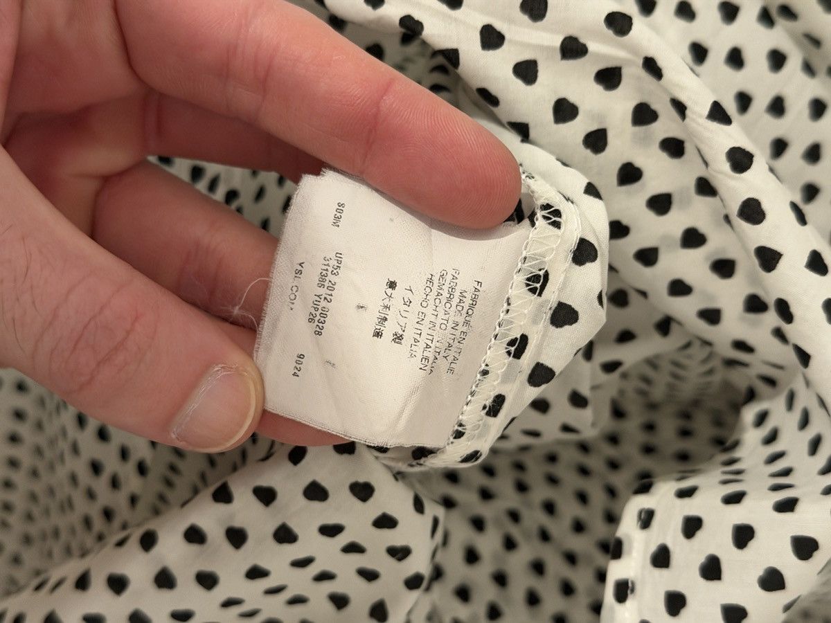 Saint Laurent Paris Saint Laurent 2012 Heart Pattern Shirt White/Black Size US S / EU 44-46 / 1 - 4 Thumbnail