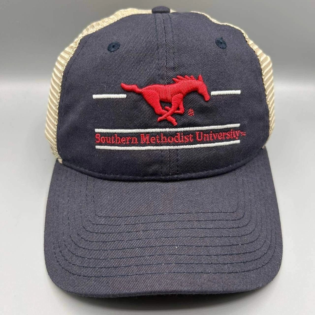 The Game Vintage SMU Mustangs NCAA Trucker Hat Men The Game Snap Back Size ONE SIZE - 1 Thumbnail
