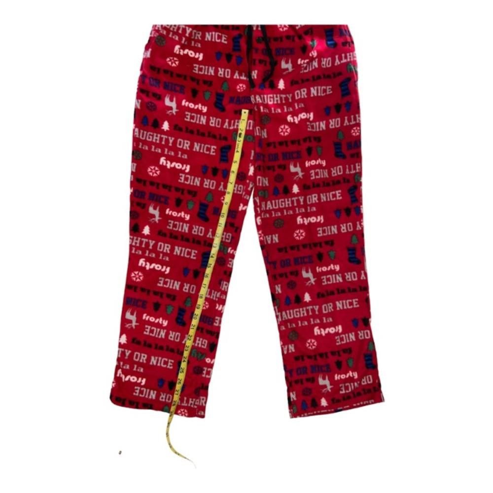 Designer Naughty Or Nice Fleece Holiday Pajama Pants Medium Size ONE SIZE - 3 Thumbnail