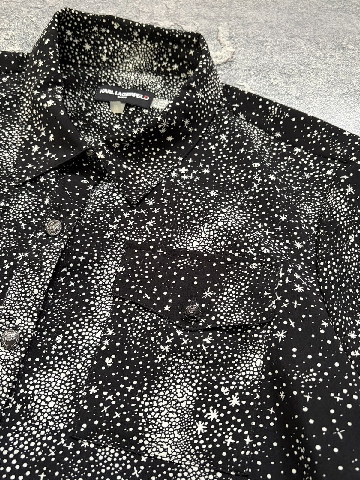Karl Lagerfeld Karl Lagerfeld Paris Star Print Shirt Black White Blouse XL Size XL / US 12-14 / IT 48-50 - 6 Thumbnail