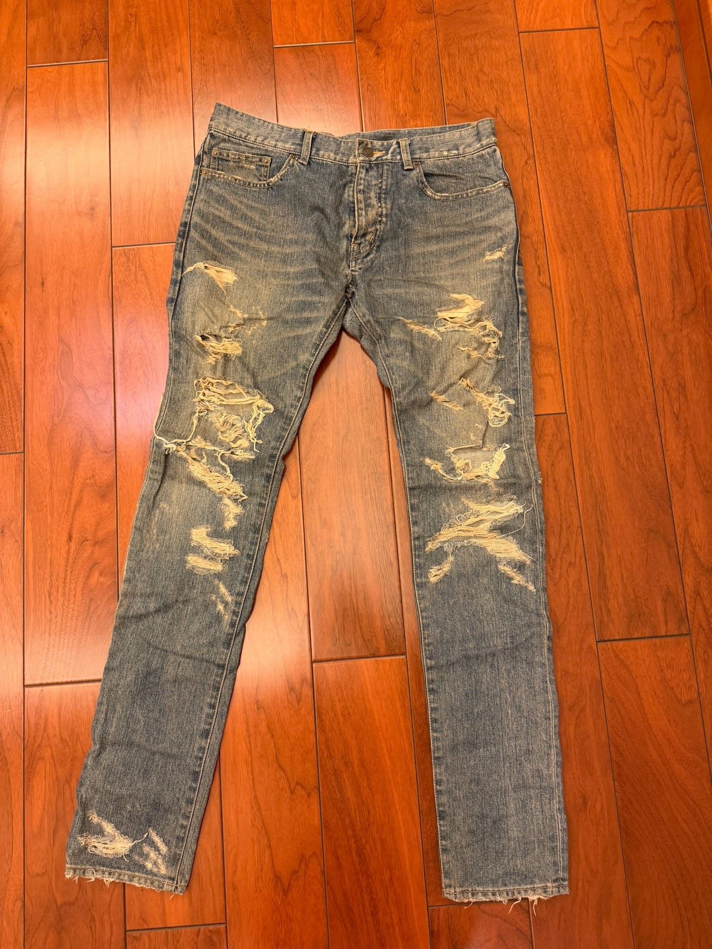 Saint Laurent Paris Saint Laurent Paris SLP Distressed Jeans D02 W32 Size US 32 / EU 48 - 1 Thumbnail