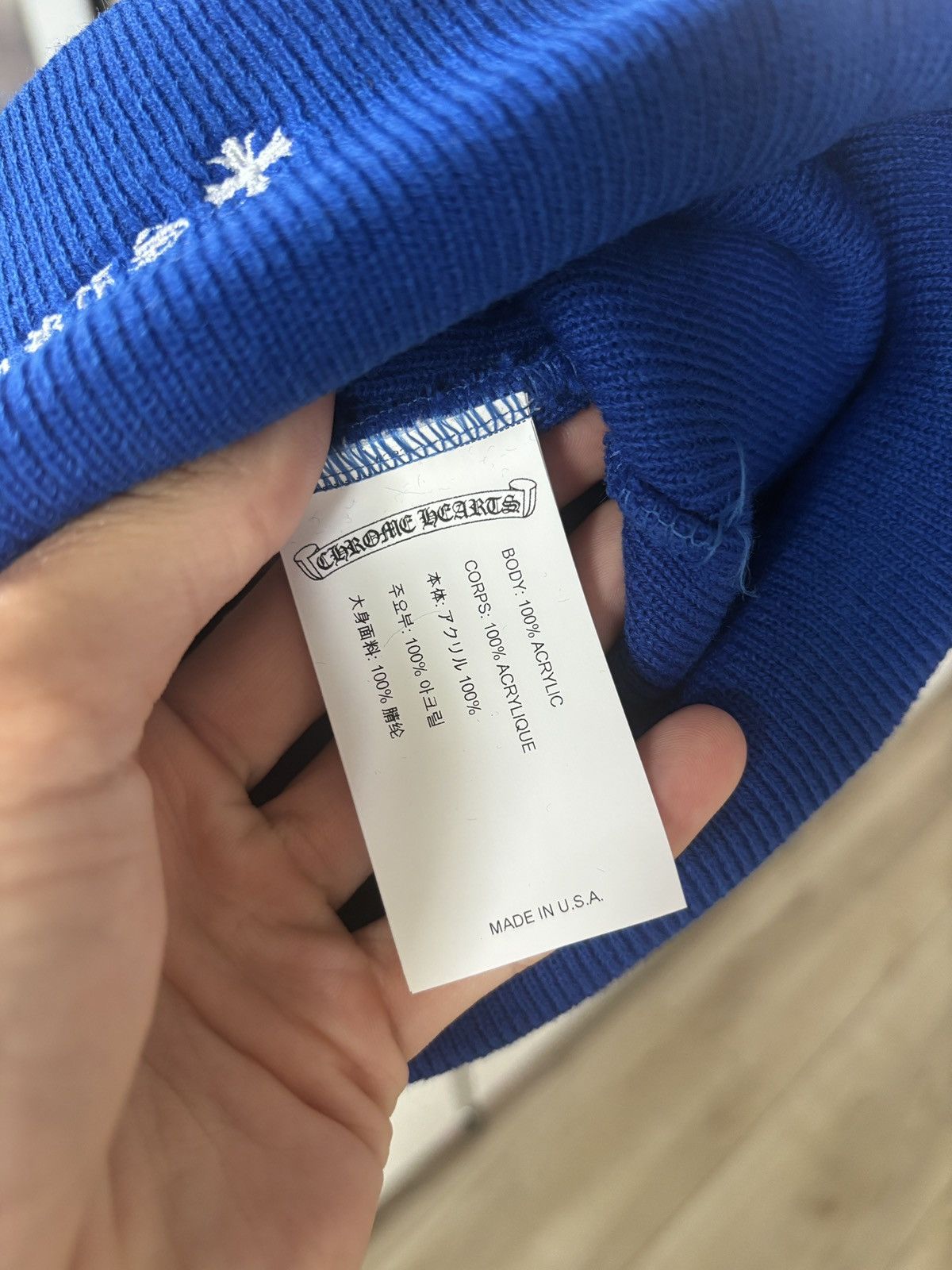 Chrome Hearts NEW | CHROME HEARTS | BLUE CH LOGO BEANIE Size ONE SIZE - 4 Thumbnail