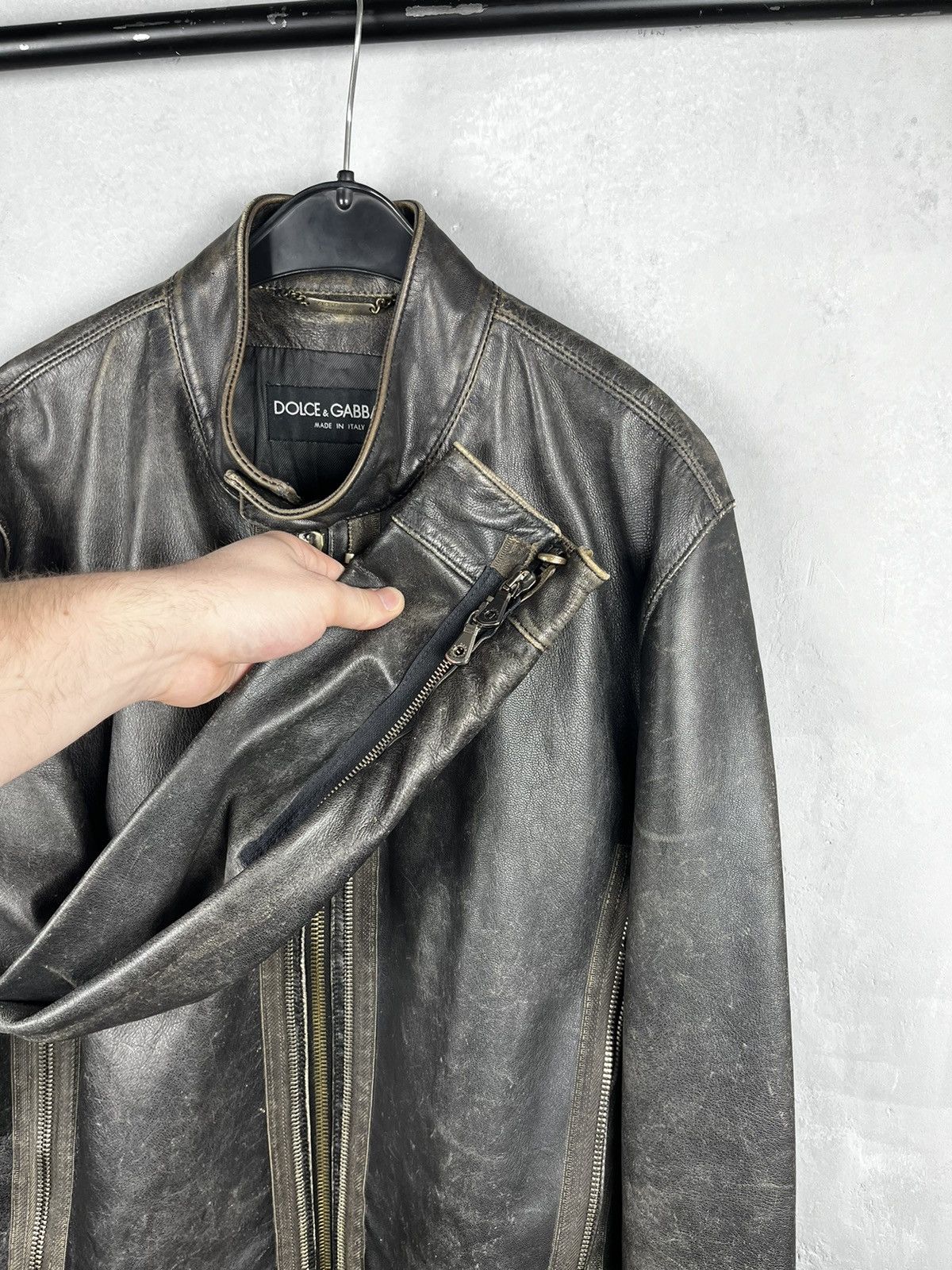 Dolce & Gabbana Dolce Gabbana biker zip leather jacket Size US L / EU 52-54 / 3 - 12 Thumbnail