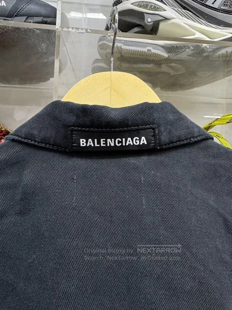Balenciaga Balenciaga Logo Collar Denim Jacket. Size US L / EU 52-54 / 3 - 3 Thumbnail