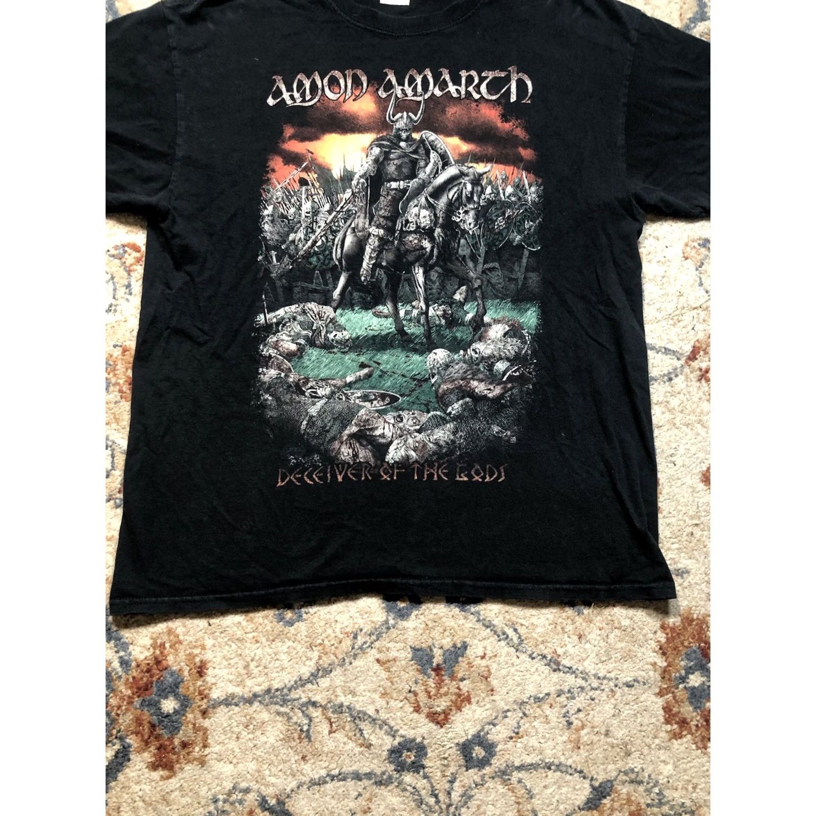Gildan AMON AMARTH DECEIVER OF THE GODS Tour T Shirt 2014 Size Large Black Crew Neck Short Sleeve Double-Sided Mens Band Metal Music Gildan L Size US L / EU 52-54 / 3 - 5 Thumbnail