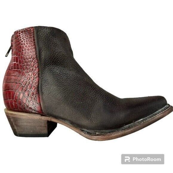 Other Freebird by Steven Rule Ankle Brown & Croc Cowboy Western Le Size US 7 / IT 37 - 4 Thumbnail