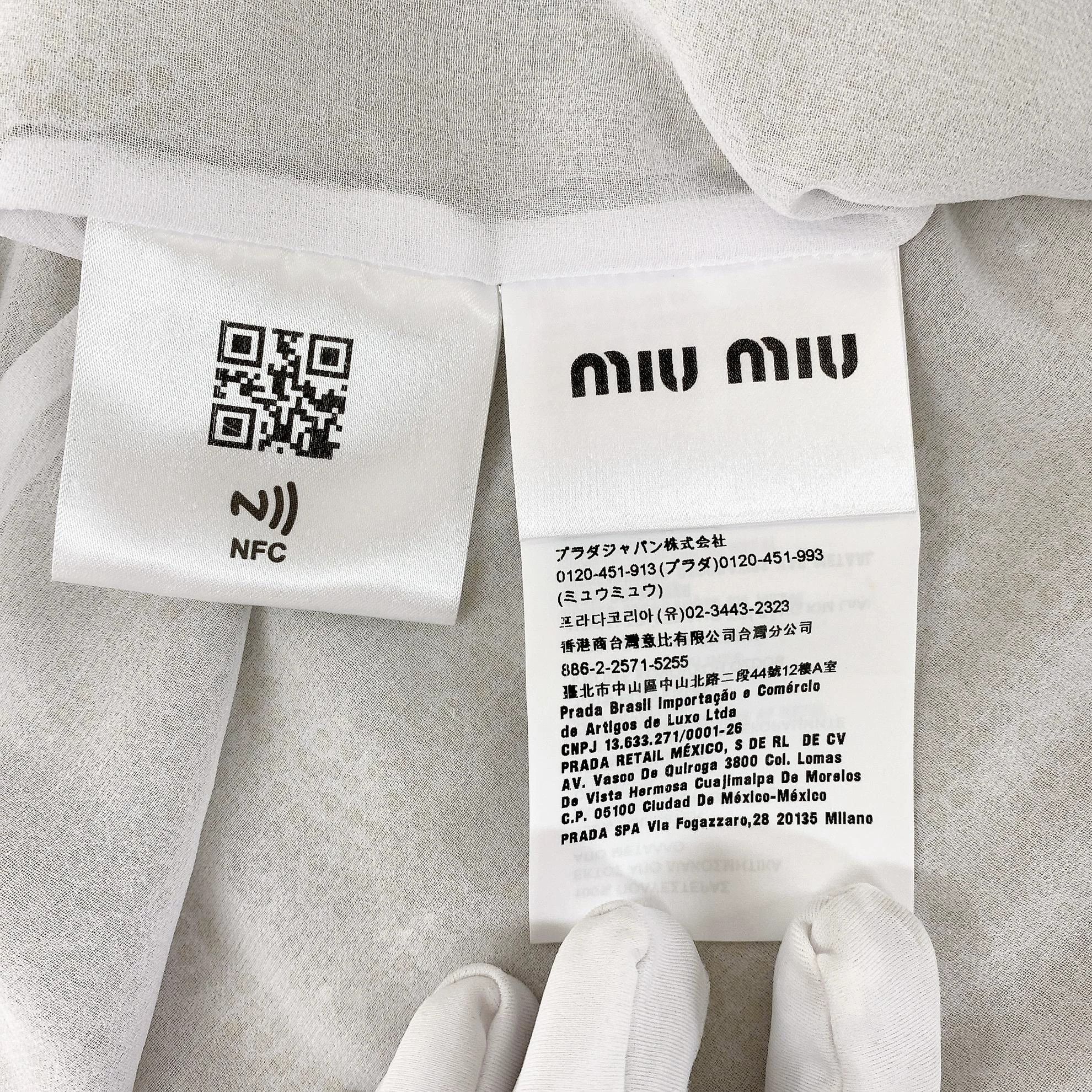 Miu Miu MIU MIU White Paved Crystal Skirt 4466 Size 27" / US 4 / IT 40 - 7 Thumbnail