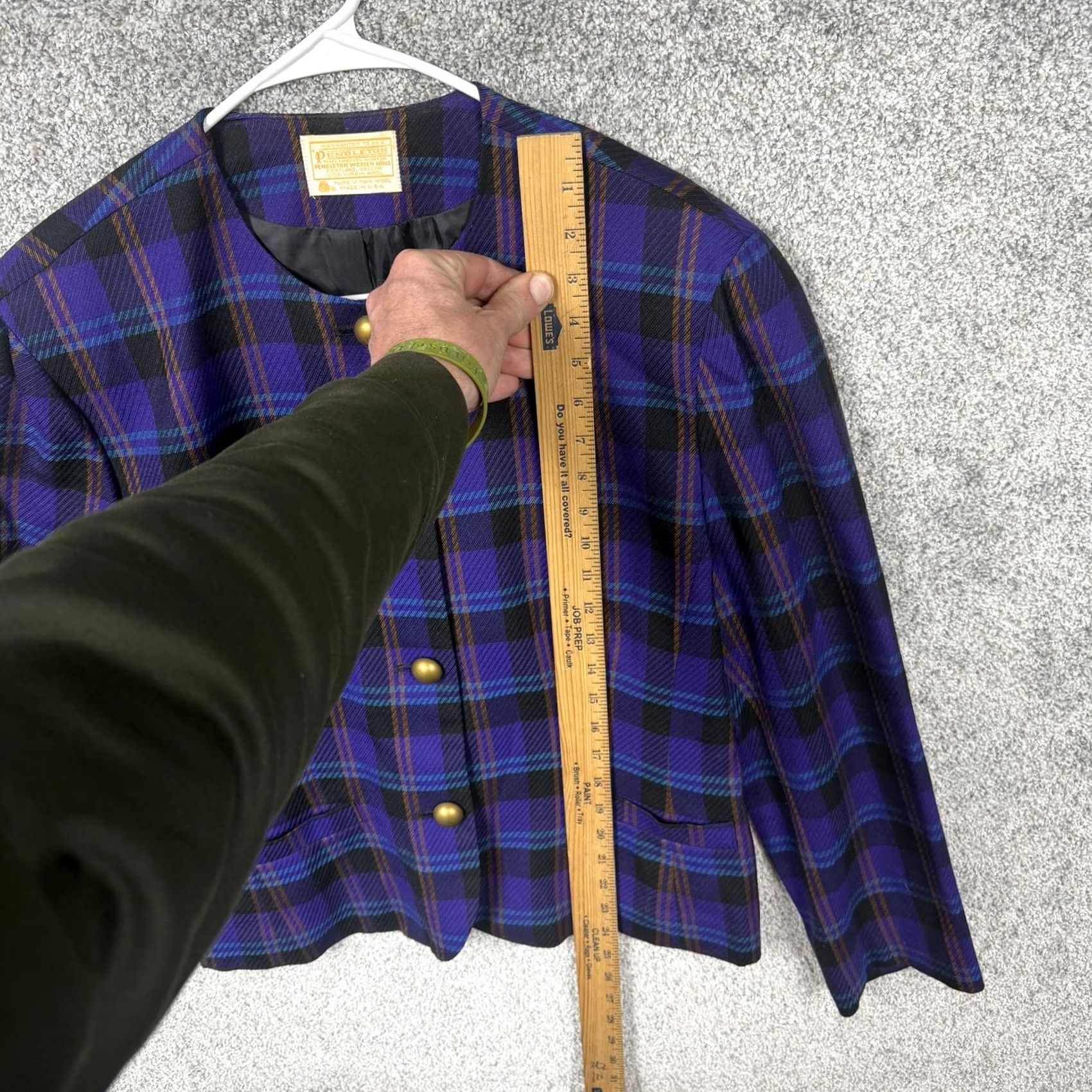 Pendleton VINTAGE Pendleton Blazer Womens 16 Purple Plaid Wool Lined Shoulder Pads USA Jacket Coat Blazer Size XXL / US 16-18 / IT 52-54 - 2 Thumbnail