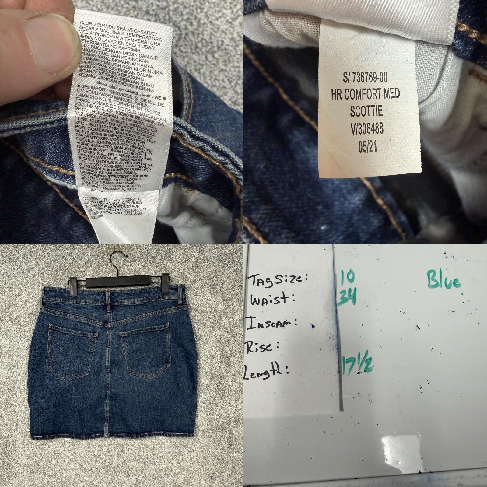 Old Navy Old Navy Denim Skirt 10 Button Front High-Rise Secret-Slim Pockets Women Regular Blue Denim Mini Pencil Casual CasualWear Size 32" / US 10 / IT 46 - 8 Thumbnail