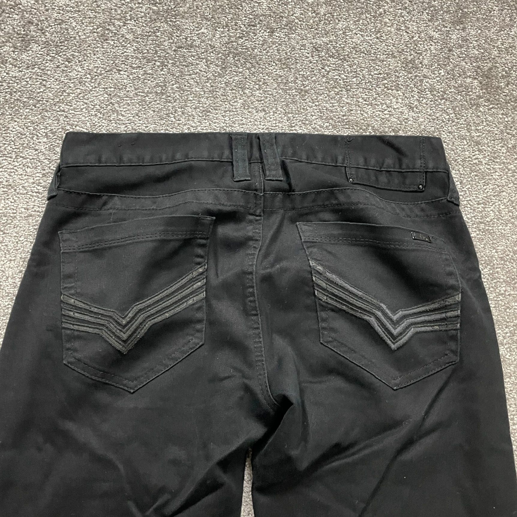 Guess VINTAGE GUESS Drexel Skinny Chino Pants Women 33x26 Black Dark Wash Mid Rise Cotton Blend Slim Womens Black 90s? Size 24" / US 00 / IT 34 - 3 Thumbnail