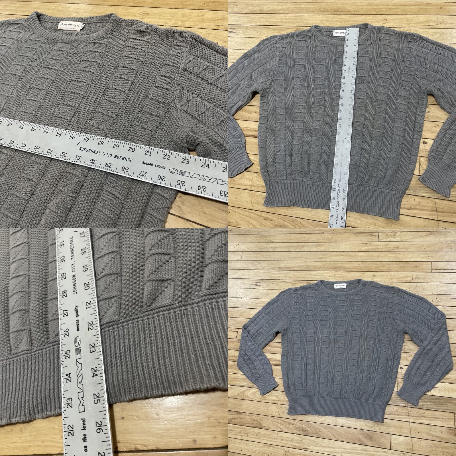 Vintage VINTAGE Tony Lambert Collections Sweater Men L Crew Neck Green 100% Cotton Knit Pullover Casual Winter Fall Spring Modern Classic Money Size US L / EU 52-54 / 3 - 8 Thumbnail