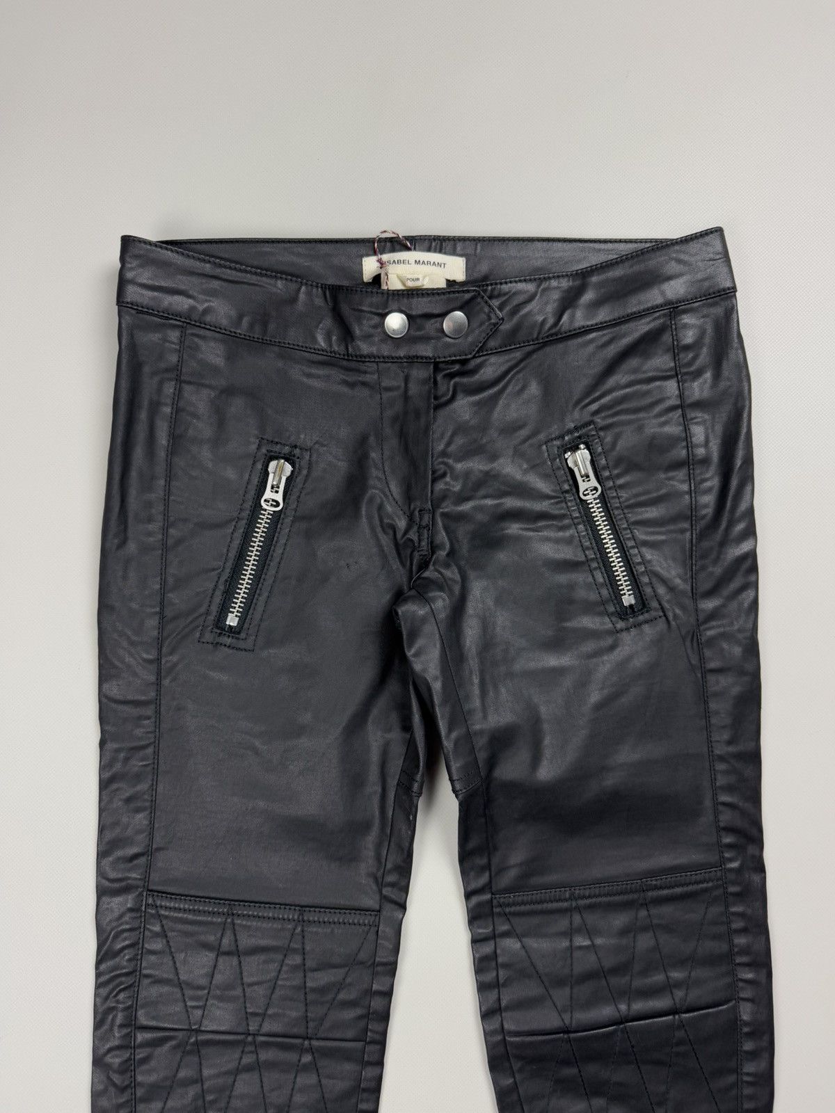 Isabel Marant Isabel Marant Pour H&M Coated Denim Biker Cropped Jeans Size 27" / US 4 / IT 40 - 5 Thumbnail