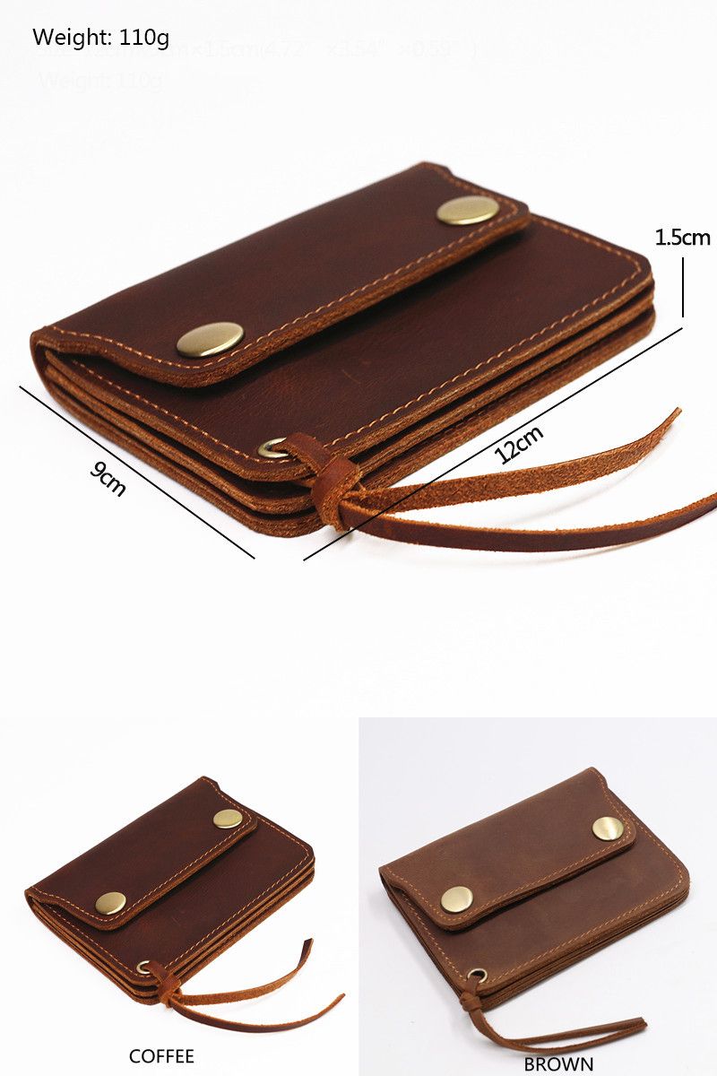 Japanese Brand × Leather × Vintage Short Small Men's Purse Card Holder With Zipper Coin Pocket Size ONE SIZE - 7 Thumbnail