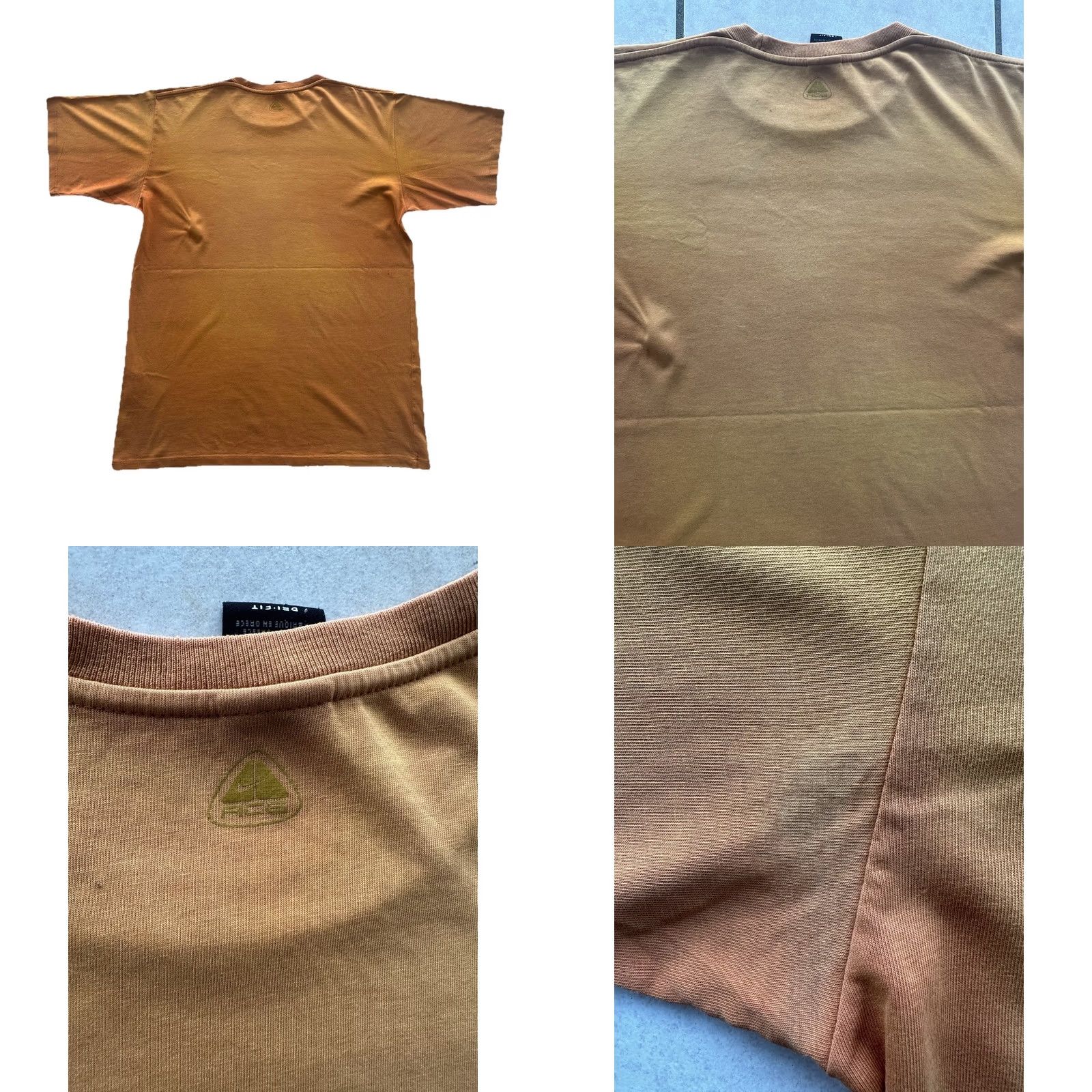Nike ACG VINTAGE Nike ACG Center Logo Swoosh Distressed Men’s T-Shirt L Orange Yellow Crew Neck Short Sleeve 90s USA Hip Hop Retro Rivers? Size US L / EU 52-54 / 3 - 8 Thumbnail