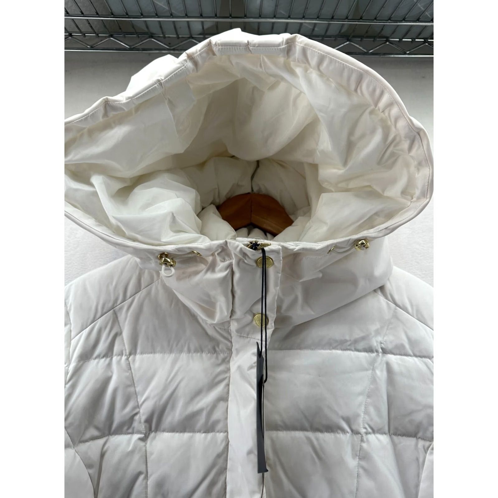 Cole Haan VINTAGE? No. Cole Haan Womens XL White Puffer Down Coat Long Hooded Quilted NEW Size XL / US 12-14 / IT 48-50 - 2 Thumbnail