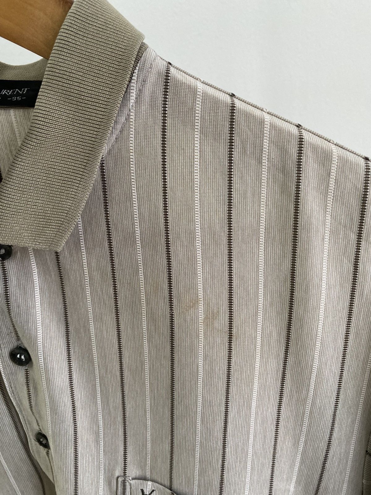 Yves Saint Laurent 🔥 VINTAGE Yves Saint Laurent Pour Homme Polo Colar Shirt 🔥 Size US M / EU 48-50 / 2 - 8 Thumbnail