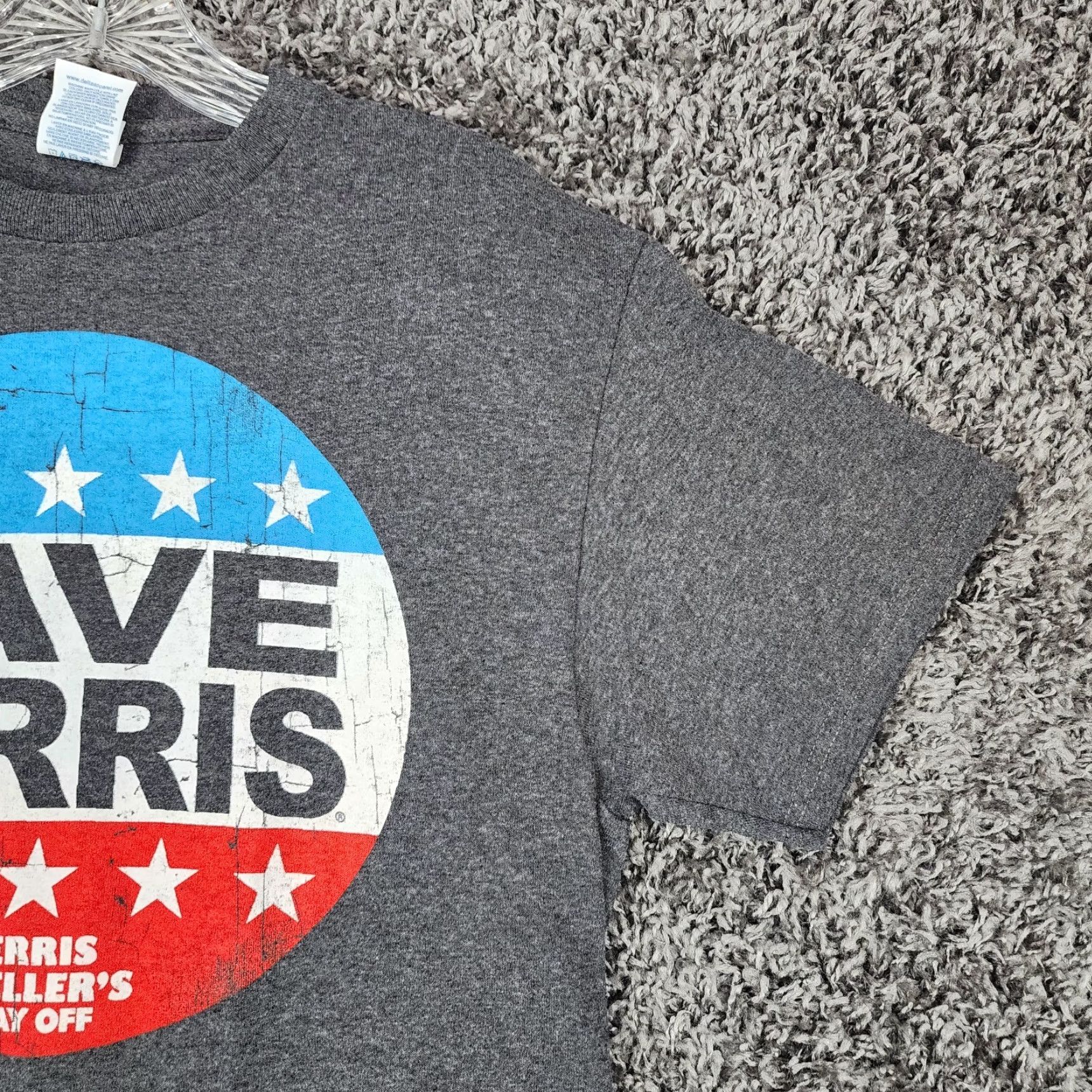 Delta Delta Pro Weights Shirt Men Size M Gray Save Ferris Short Sleeve Graphic Tee Size US 31 - 2 Thumbnail
