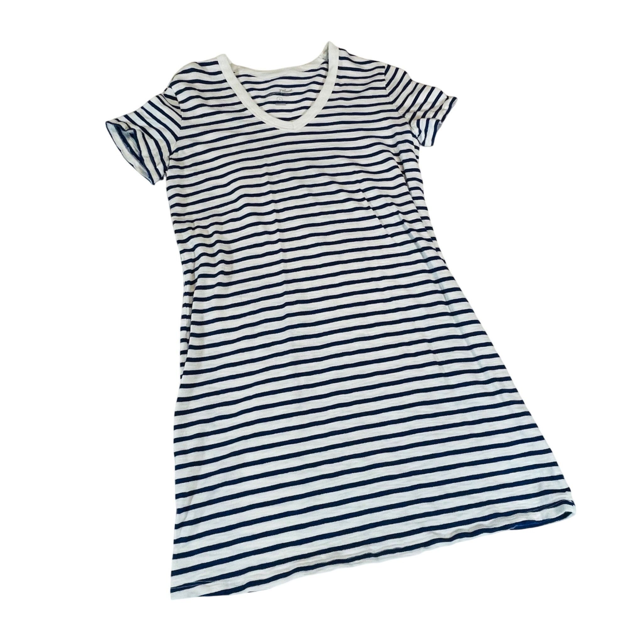 Other Striped Navy & White V-Neck T-Shirt Dress Women’s Small S By Size S / US 4 / IT 40 - 1 Thumbnail