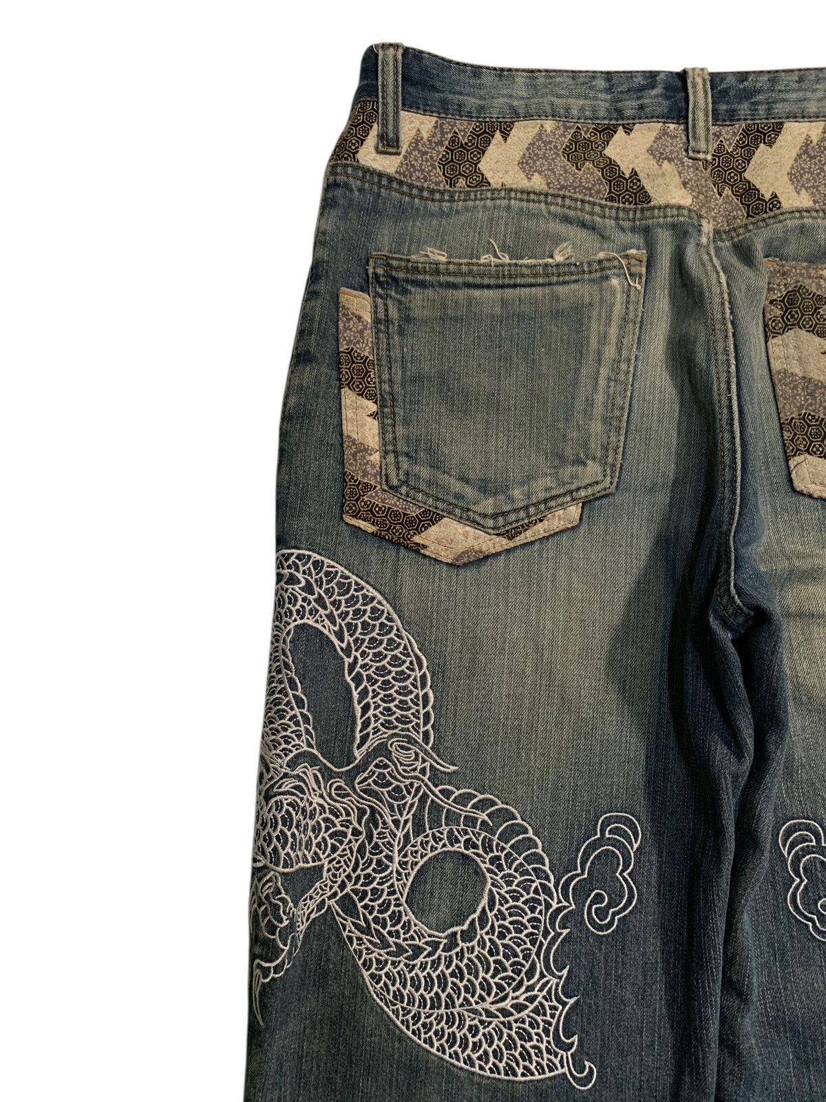 Kapital DRAGON EMBROIDERY INSPIRED BY KARAKURI DISTRESSED DENIM Size US 32 / EU 48 - 17 Thumbnail