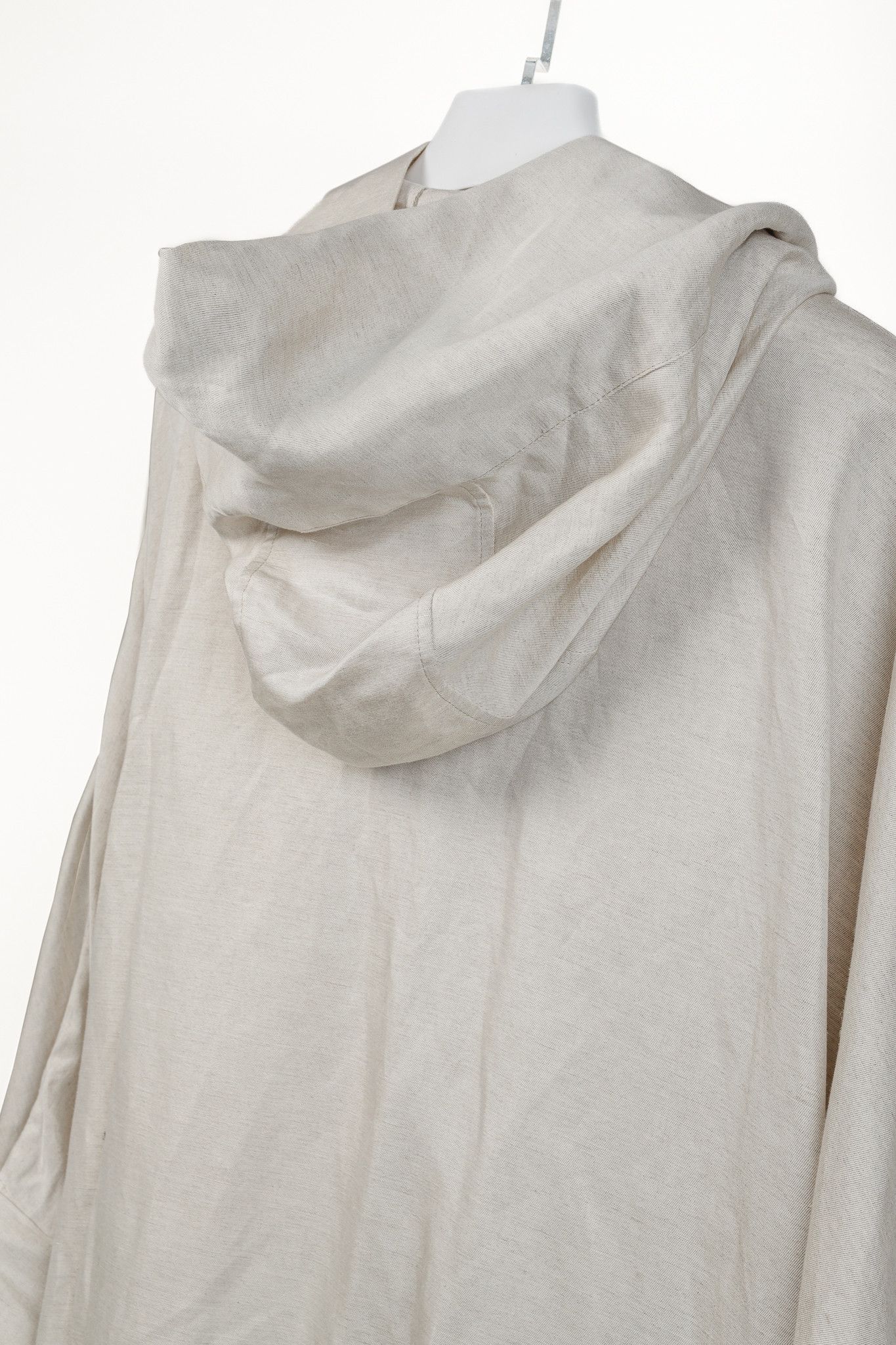 Ivan Grundahl Ivan Grundahl Beige Linen Oversized Hooded Coat Size XL / US 12-14 / IT 48-50 - 4 Thumbnail