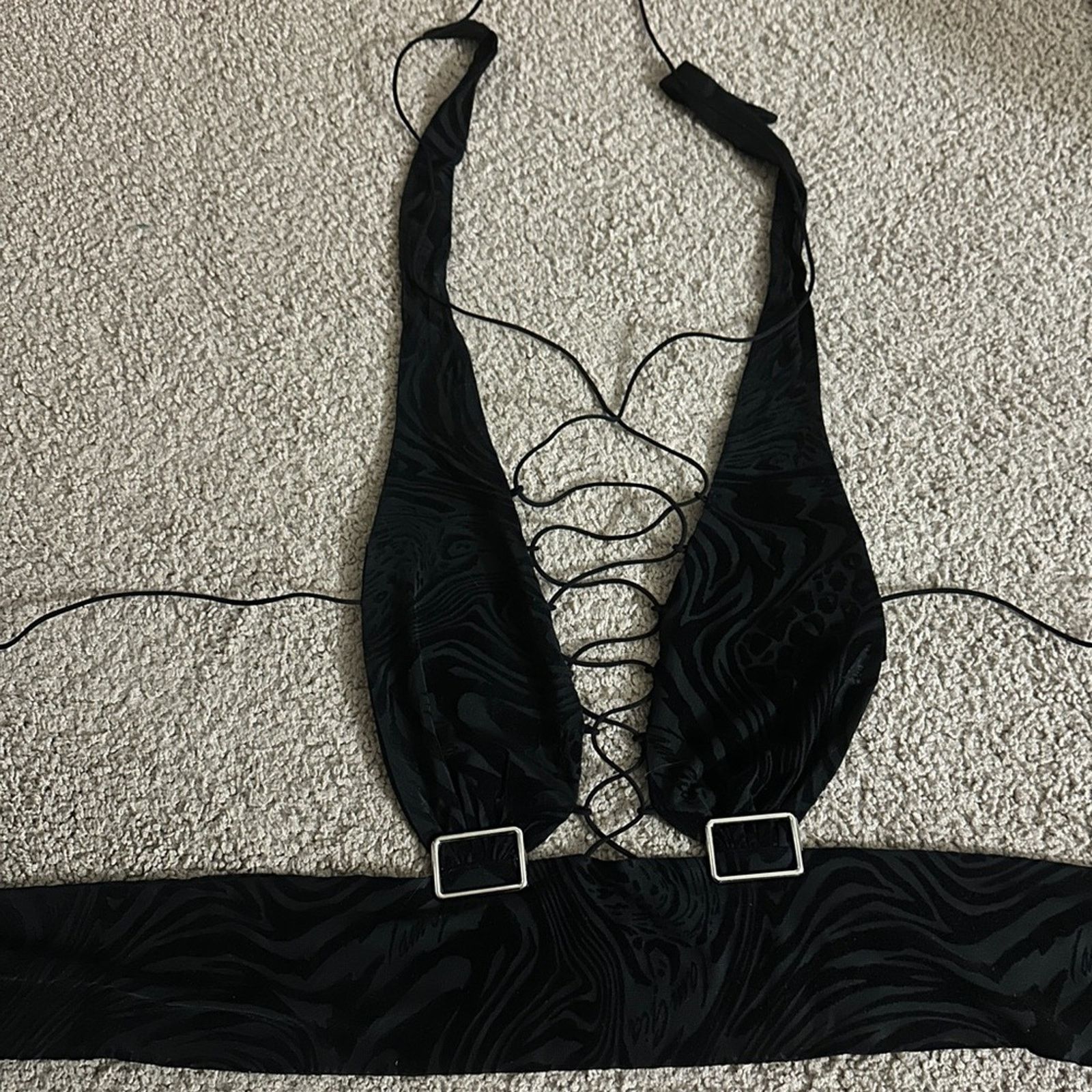 I.AM.GIA I AM GIA Phlox Strappy Lace Up Sexy Top / Burn Out Black XXS Size XXS / US 00 / IT 34 - 5 Thumbnail
