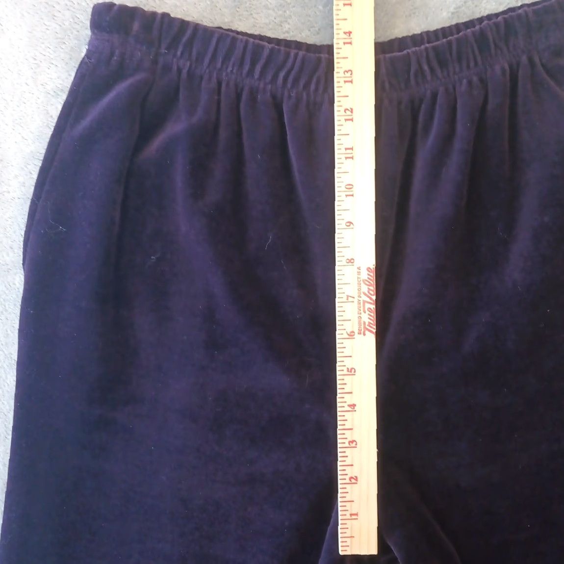 Vintage Rafaella Velour Sweatpants Pants Womens Large Purple Pull On Pockets 28x30 High Rise Size 36" / US 14 / IT 50 - 3 Thumbnail