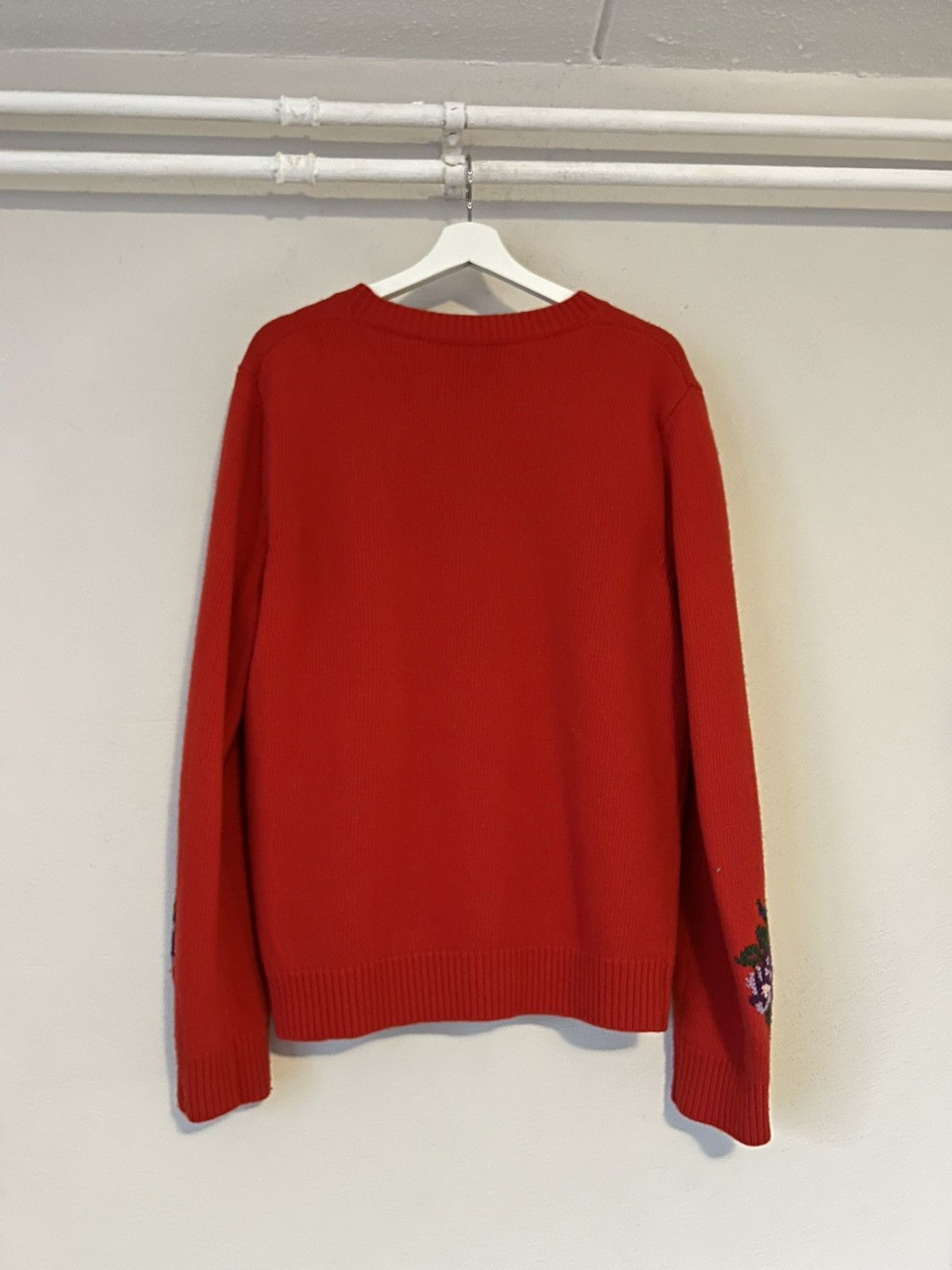 Gucci Red Floral Jacquard Knit Sweater Size US L / EU 52-54 / 3 - 8 Thumbnail