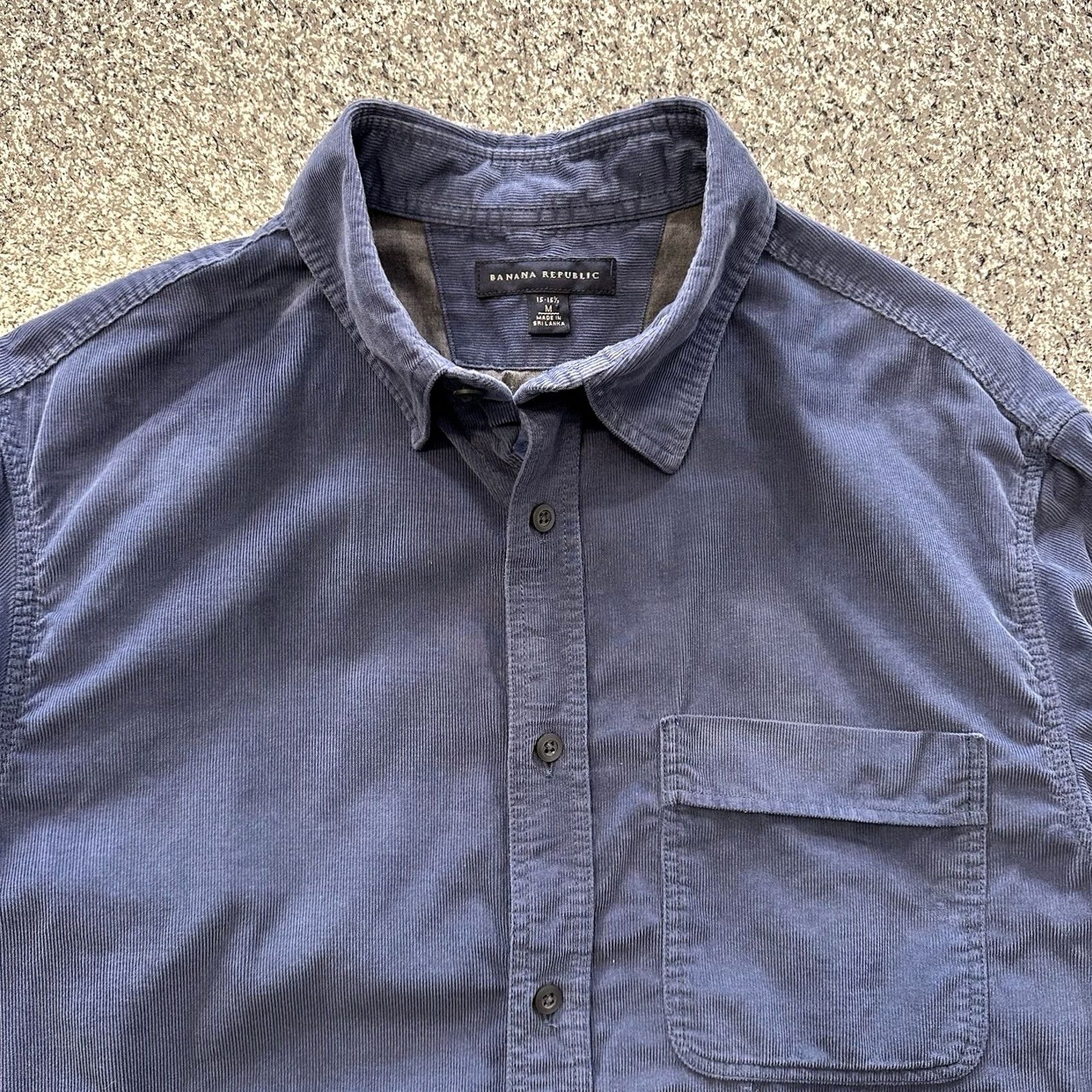 Banana Republic Banana Republic Corduroy Shirt Mens M Blue Long Sleeve Button-Up Casual Cotton Corduroy Shirt Size US M / EU 48-50 / 2 - 2 Thumbnail