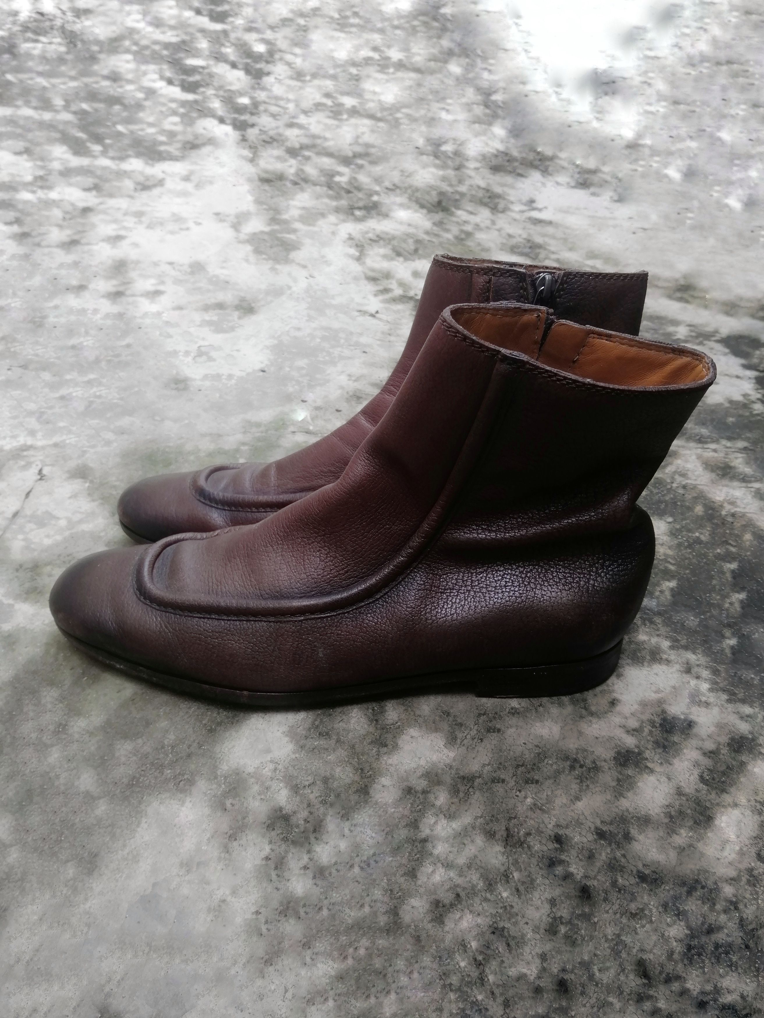 Gucci Gucci Brown Leather Zip Ankle Boots Square Toe US 9.5 Size US 9.5 / EU 42-43 - 6 Thumbnail