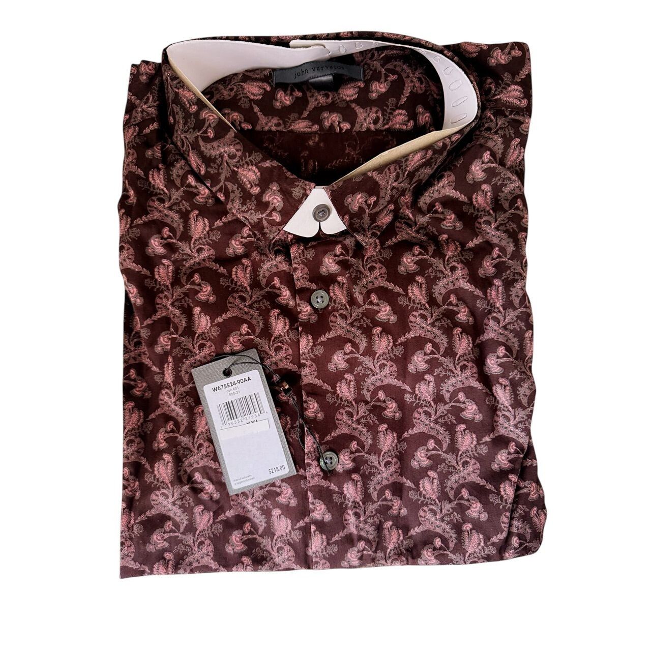 John Varvatos John Varvatos Mens Red Wine Ross Collared Floral Button Up S Size US XXL / EU 58 / 5 - 3 Thumbnail