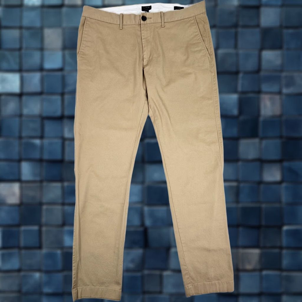 J.Crew J.CREW Slim Fit Chino Pants Men 34x34 Khaki Beige Stretch Twill Flat Front Pockets Button Casual Business Womens? Size US 34 / EU 50 - 1 Thumbnail