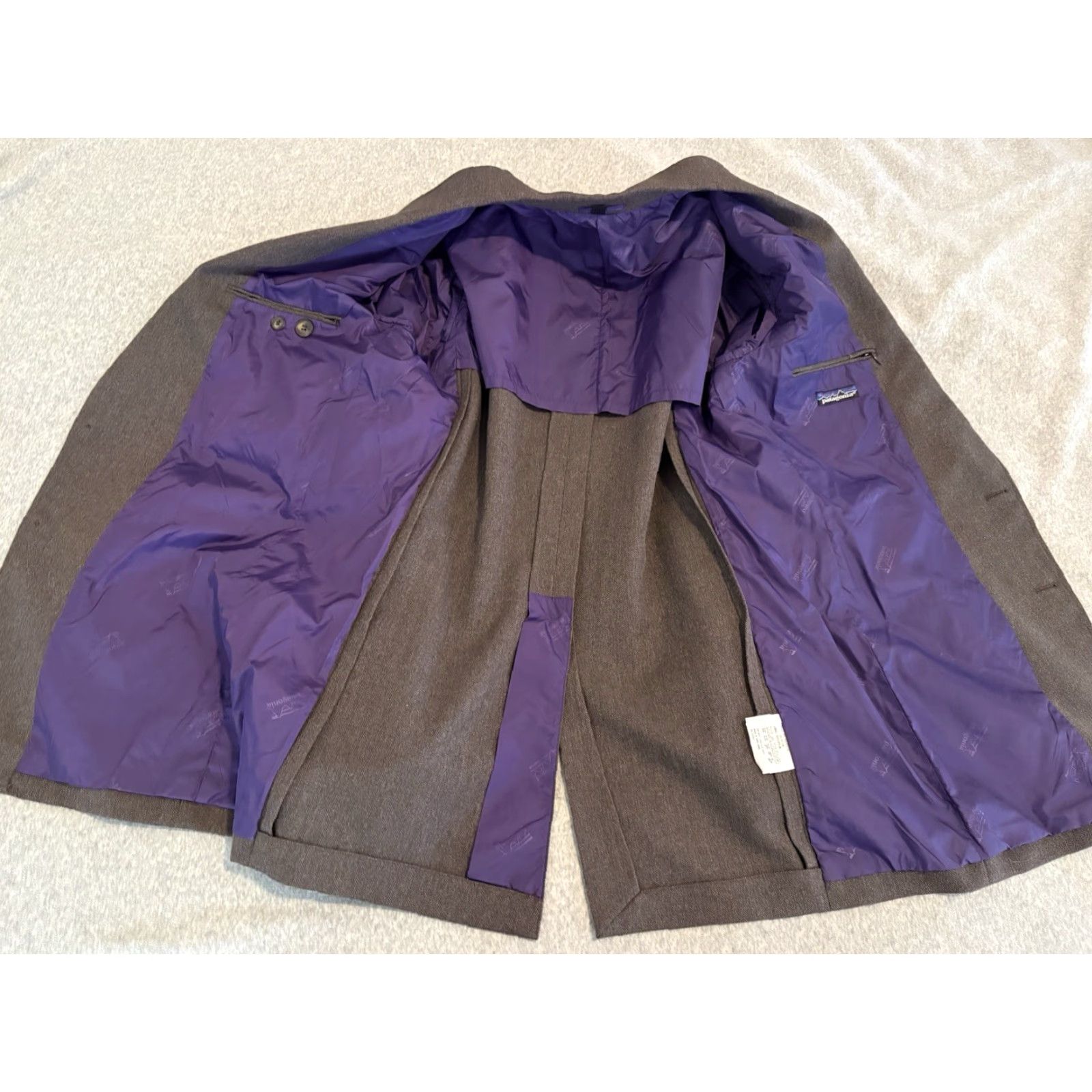 Patagonia VINTAGE Patagonia Sport Coat Jacket Mens 44L 44 Long Brown/Gray Nylon Polyester 2 Button Blazer Coat Denim? Size 44R - 2 Thumbnail
