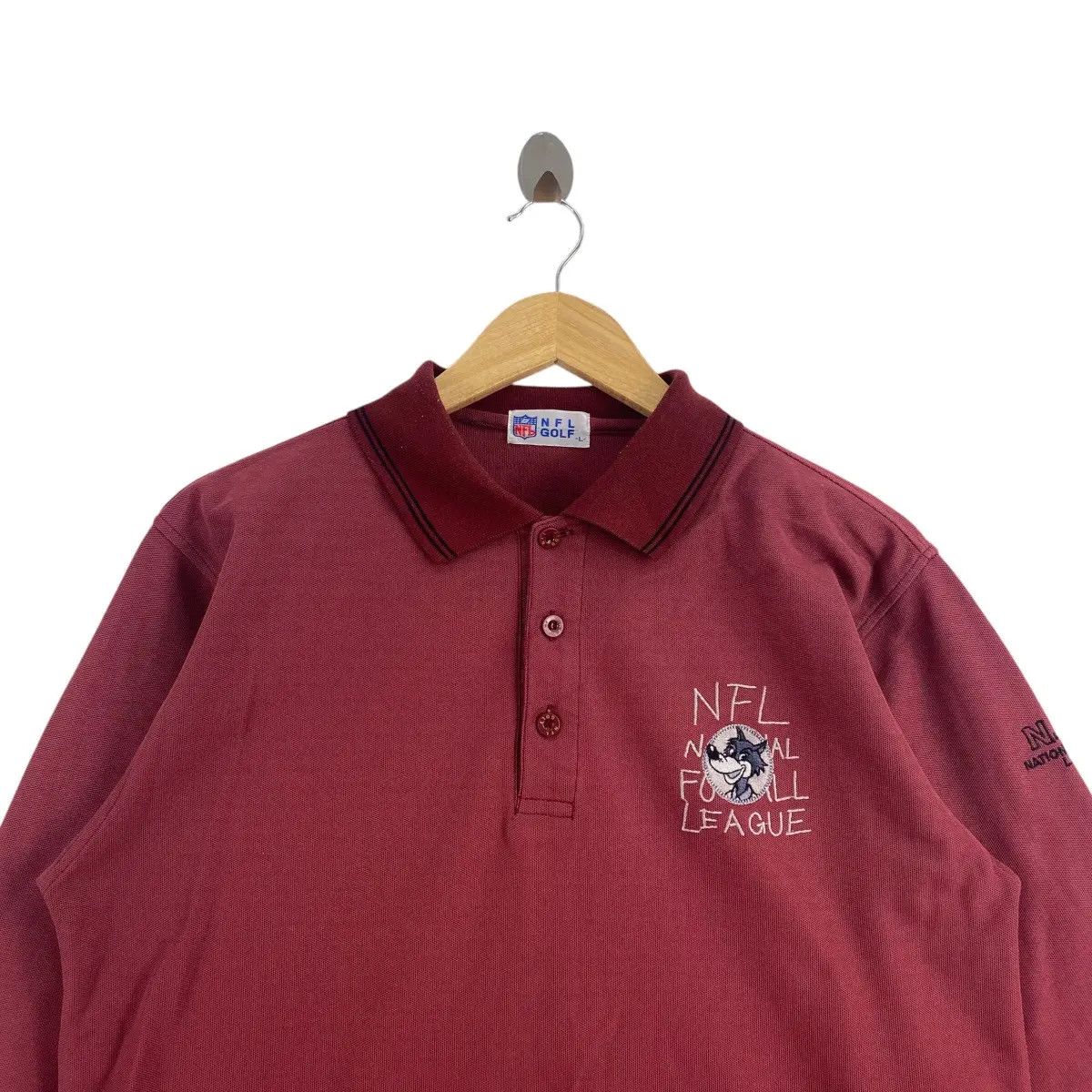 NFL × Vintage Vintage NFL FOOTBALL LEAGUE Golf Collection Polo Tee Shirt Size L / US 10 / IT 46 - 2 Thumbnail