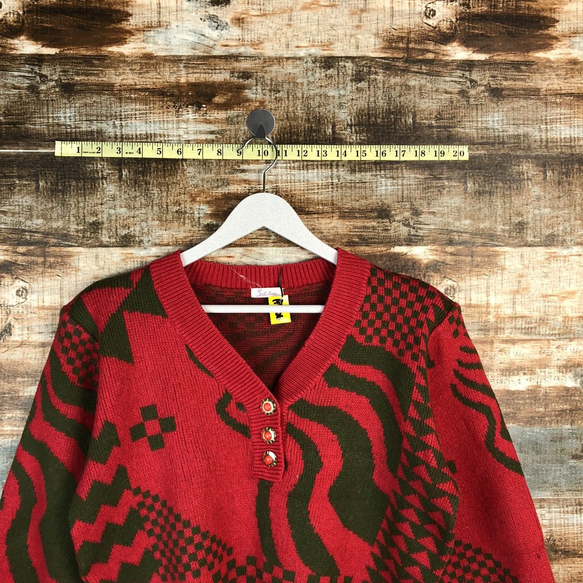 Homespun Knitwear × Japanese Brand × Vintage Self Suece Red vintage Knitwear #A1706 Size S / US 4 / IT 40 - 2 Thumbnail