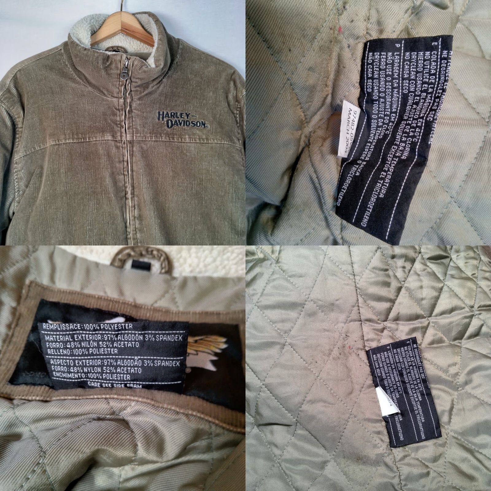 Harley Davidson Vintage Harley-Davidson Jacket Women L XL Corduroy Quilted Biker Motorcycle Size L / US 10 / IT 46 - 8 Thumbnail