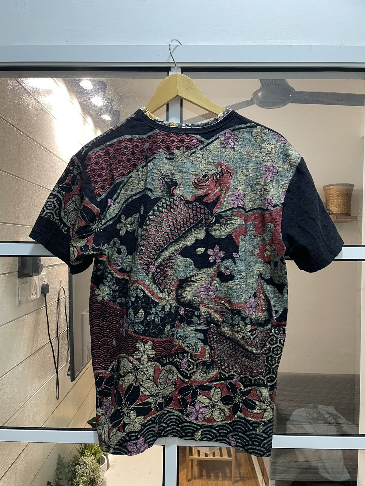 Karakuri Tamashii Vintage Karakuri Tamashi Embroidery Fish Koi Tee (Loopwheel) Size US M / EU 48-50 / 2 - 1 Thumbnail