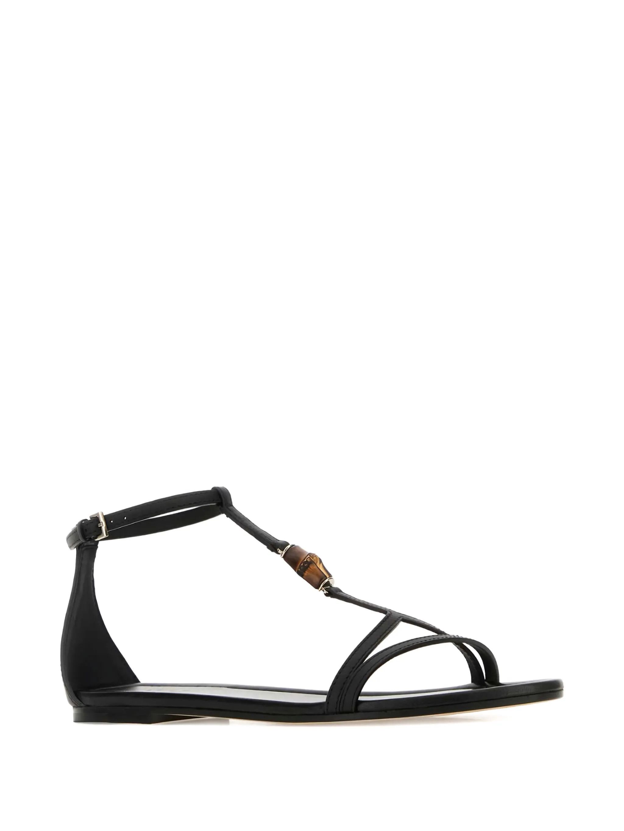Gucci o1loc1c0326 832417 Women's Sandals With Bamboo Detail Black Size US 8 / IT 38 - 2 Thumbnail